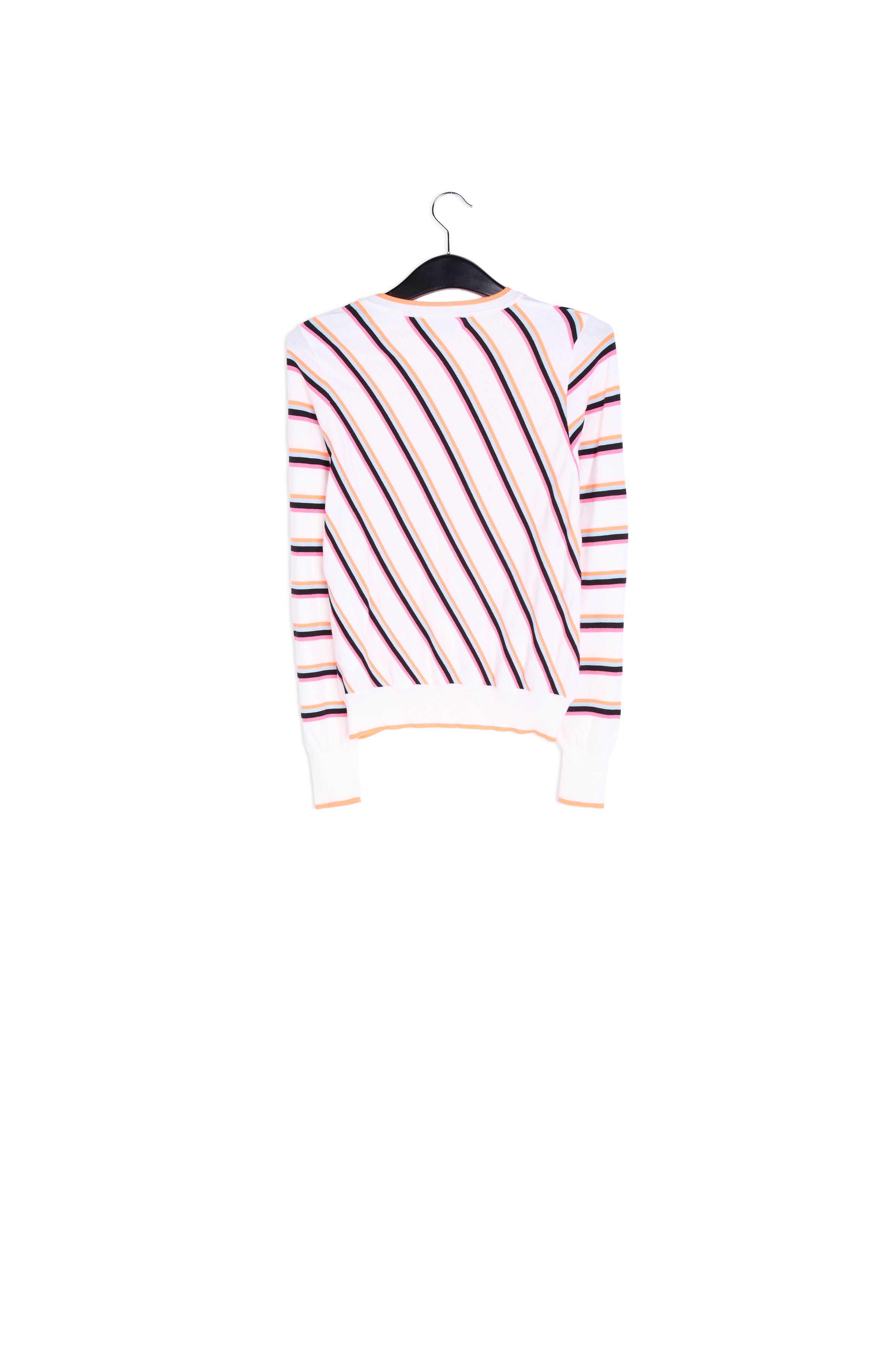 Off-white sweater with neon stripes RE—SSENTIEL | Essentiel second hand