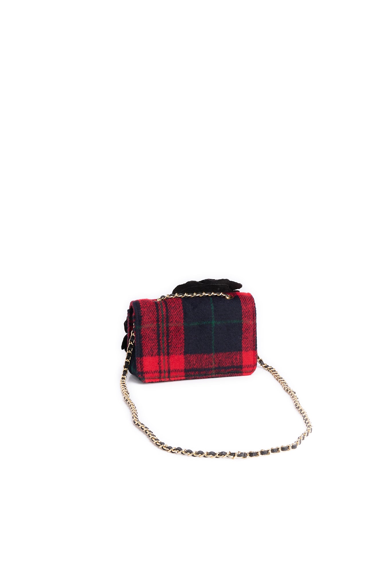 Blue checked mini shoulder bag with flowers RE—SSENTIEL | Essentiel second hand