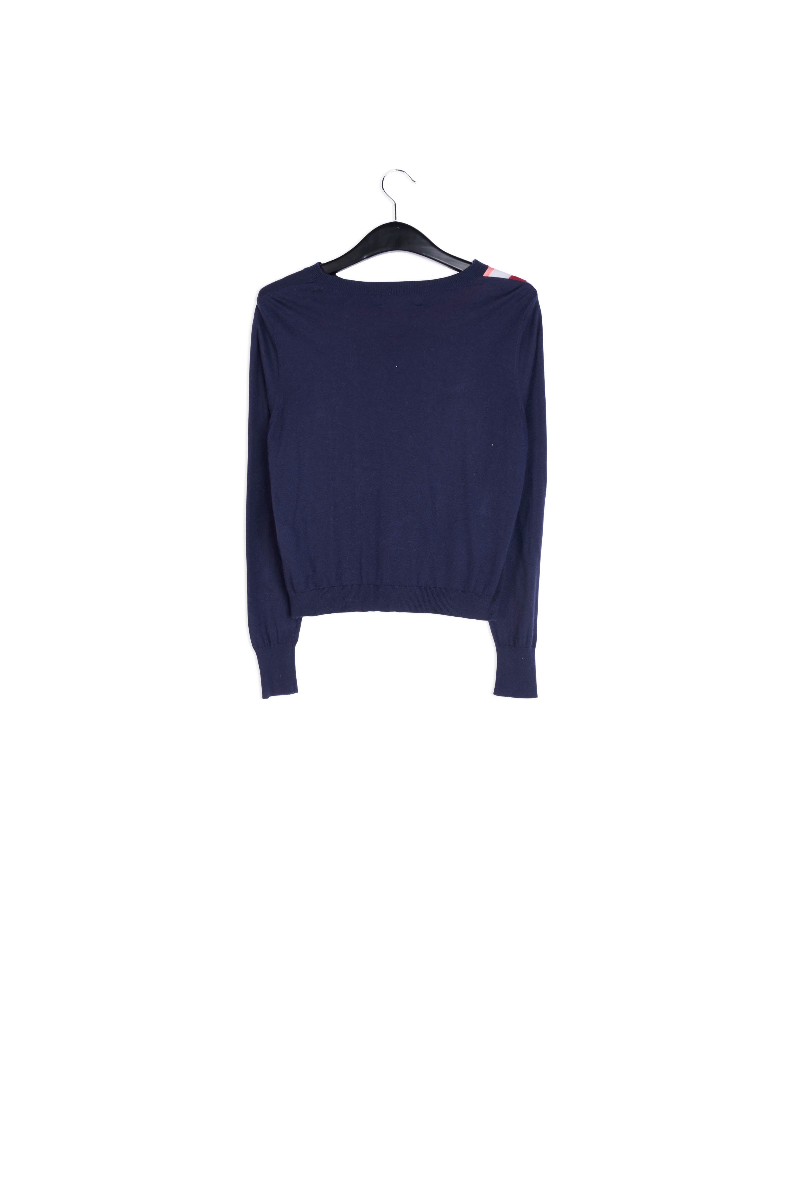 Navy blue sweater with swirling stripes RE—SSENTIEL | Essentiel second hand