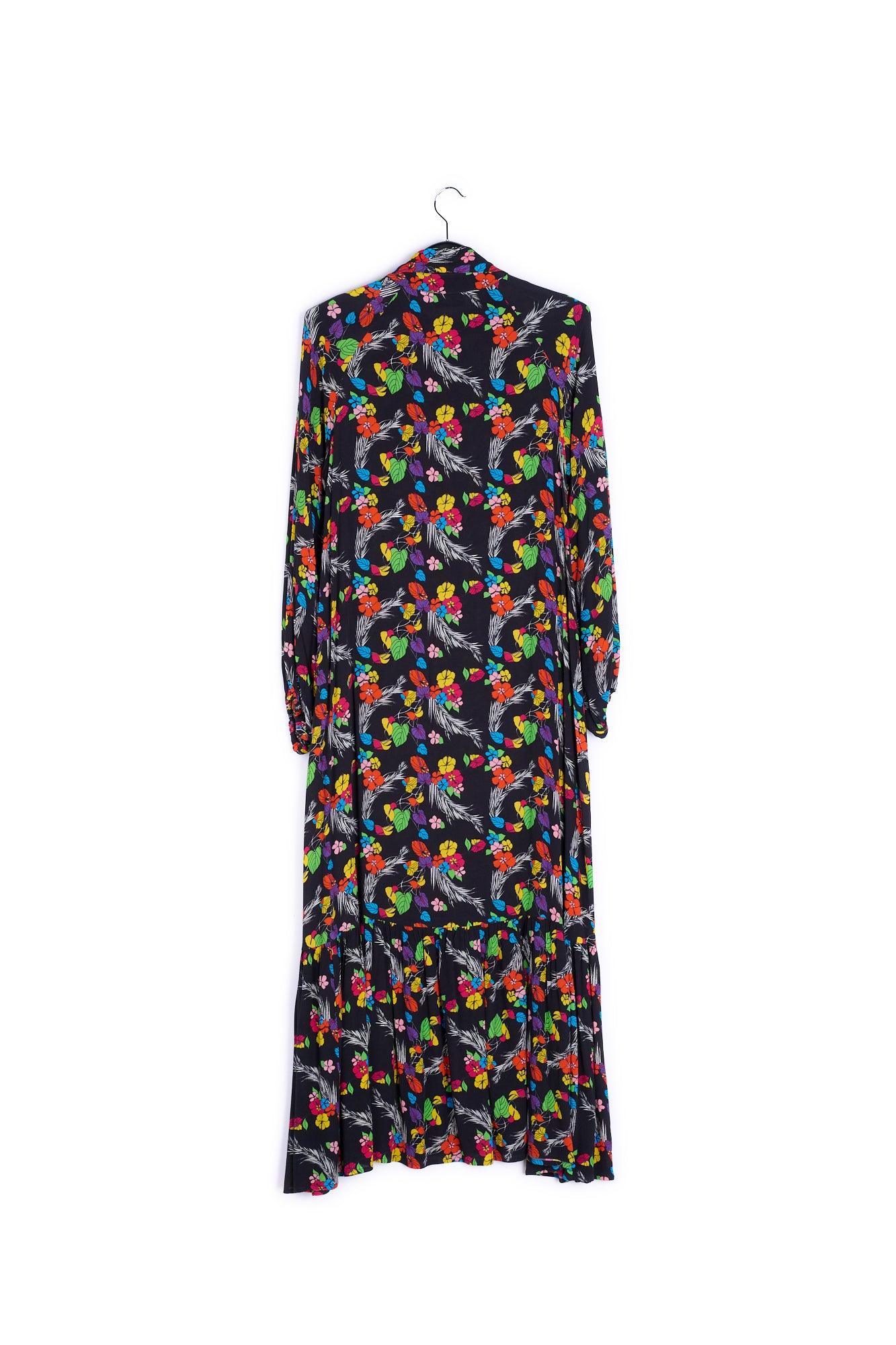 Black tropical print maxi dress RE—SSENTIEL | Essentiel second hand