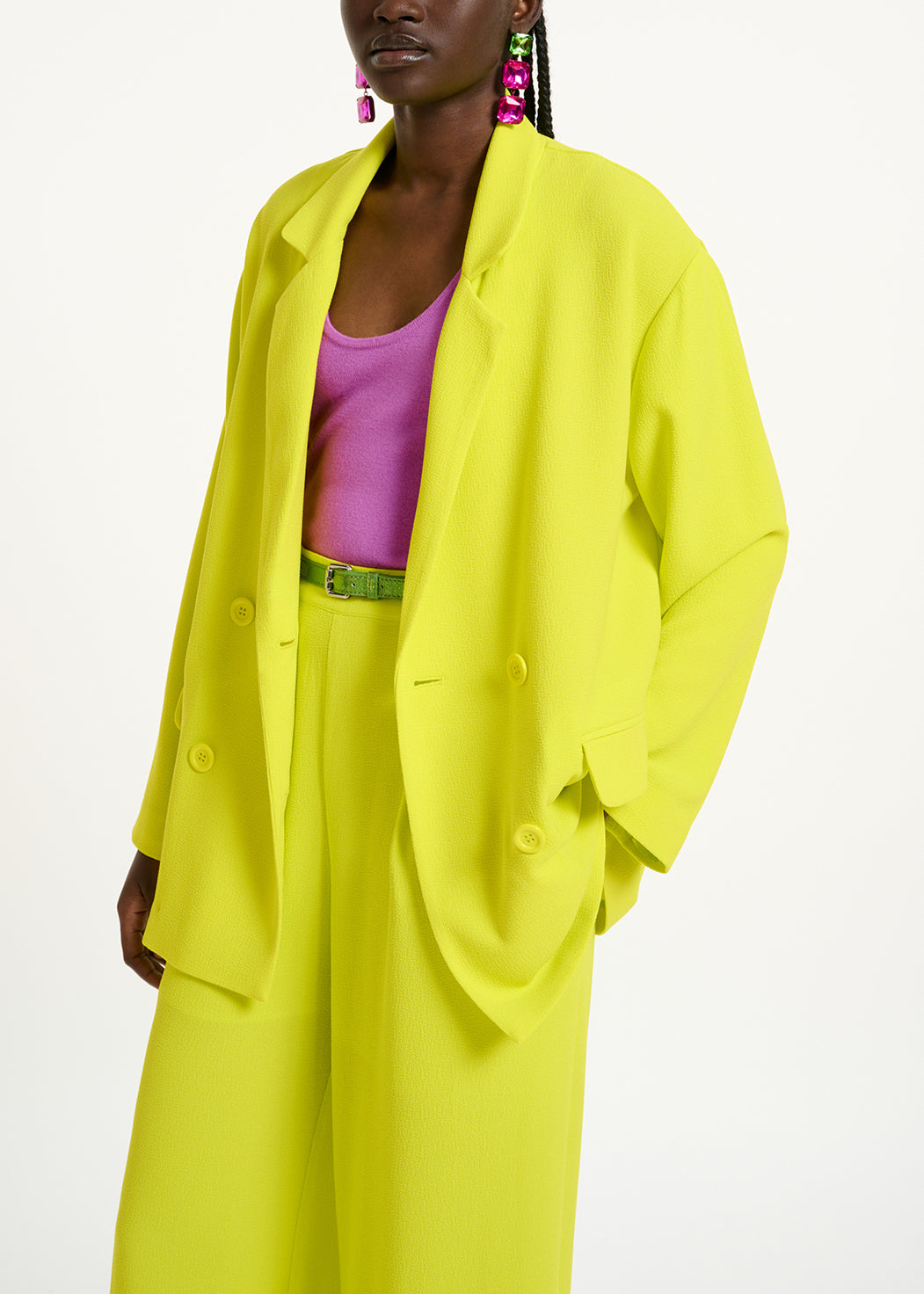 Gele blazer met dubbele knopenrij RE—SSENTIEL | Essentiel second hand