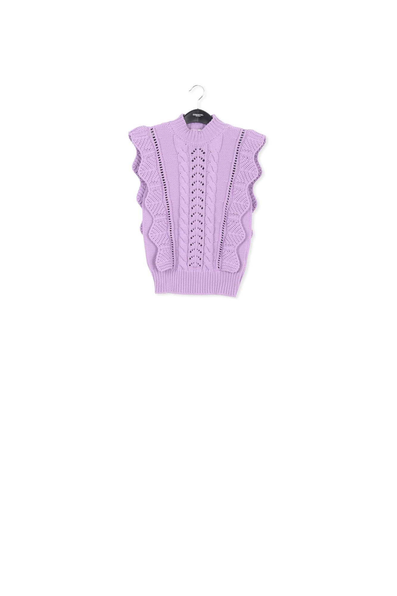 Pull sans manches lilas à volants RE—SSENTIEL | Essentiel second hand