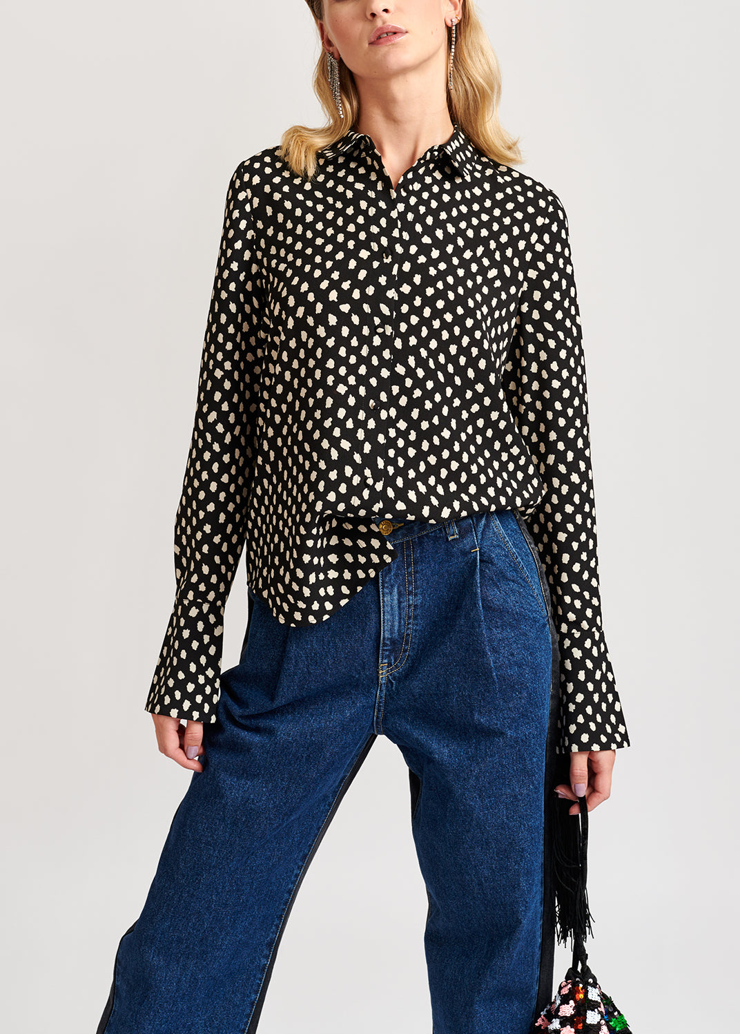 Black polka dot shirt RE—SSENTIEL | Essentiel second hand