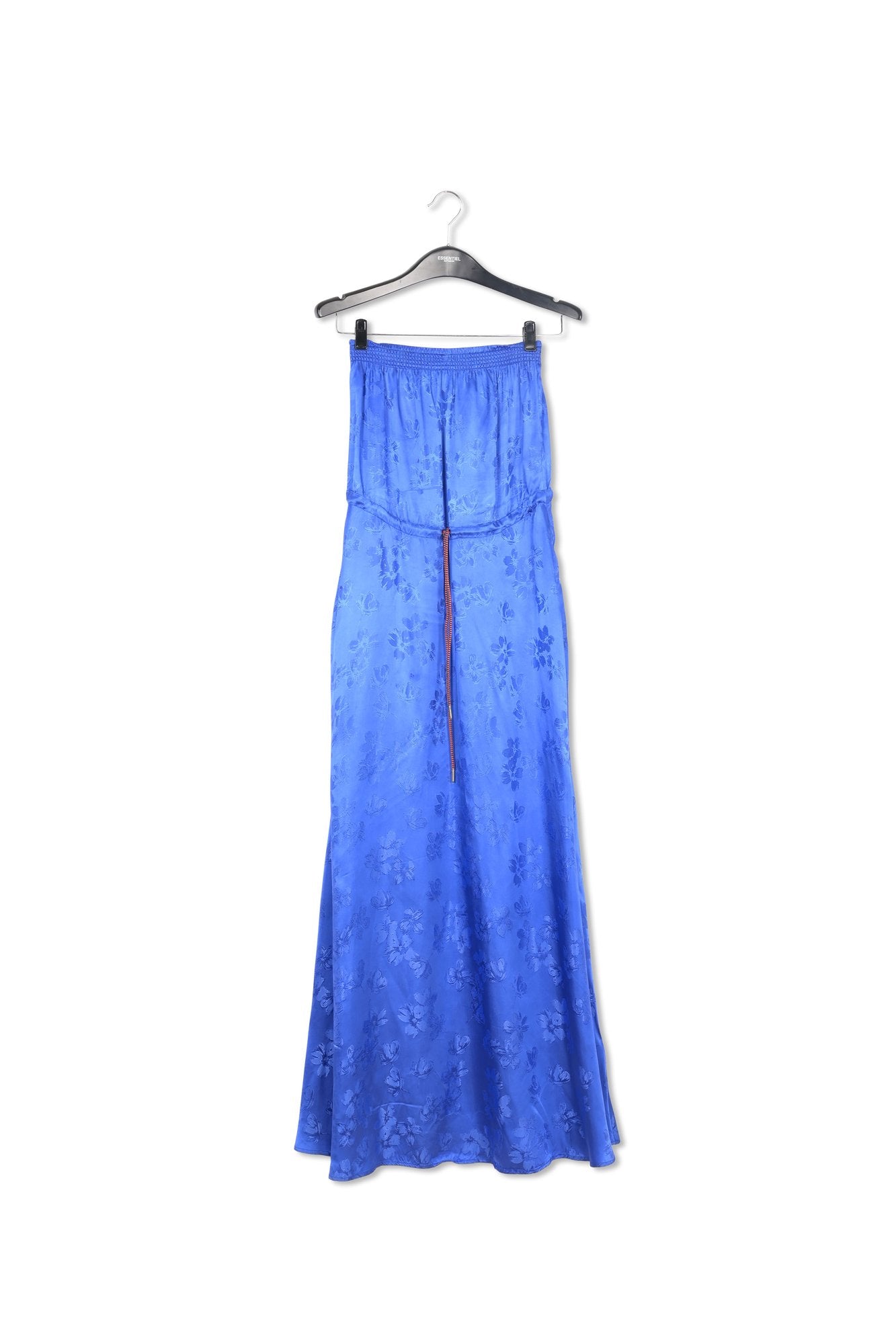 Cobalt blue floral-print jacquard maxi dress RE—SSENTIEL | Essentiel second hand