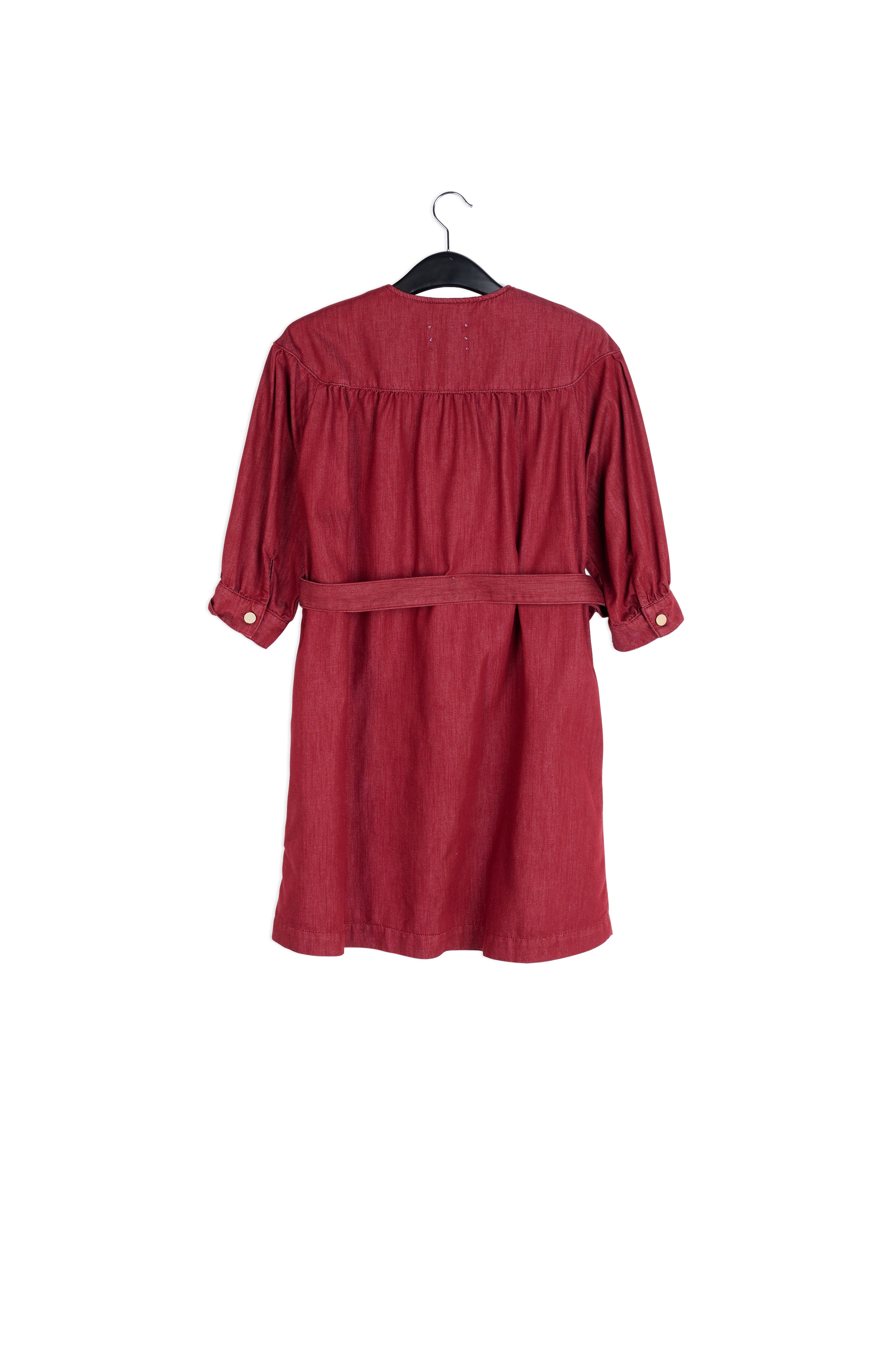 Bordeaux mini-jeansjurk RE—SSENTIEL | Essentiel second hand