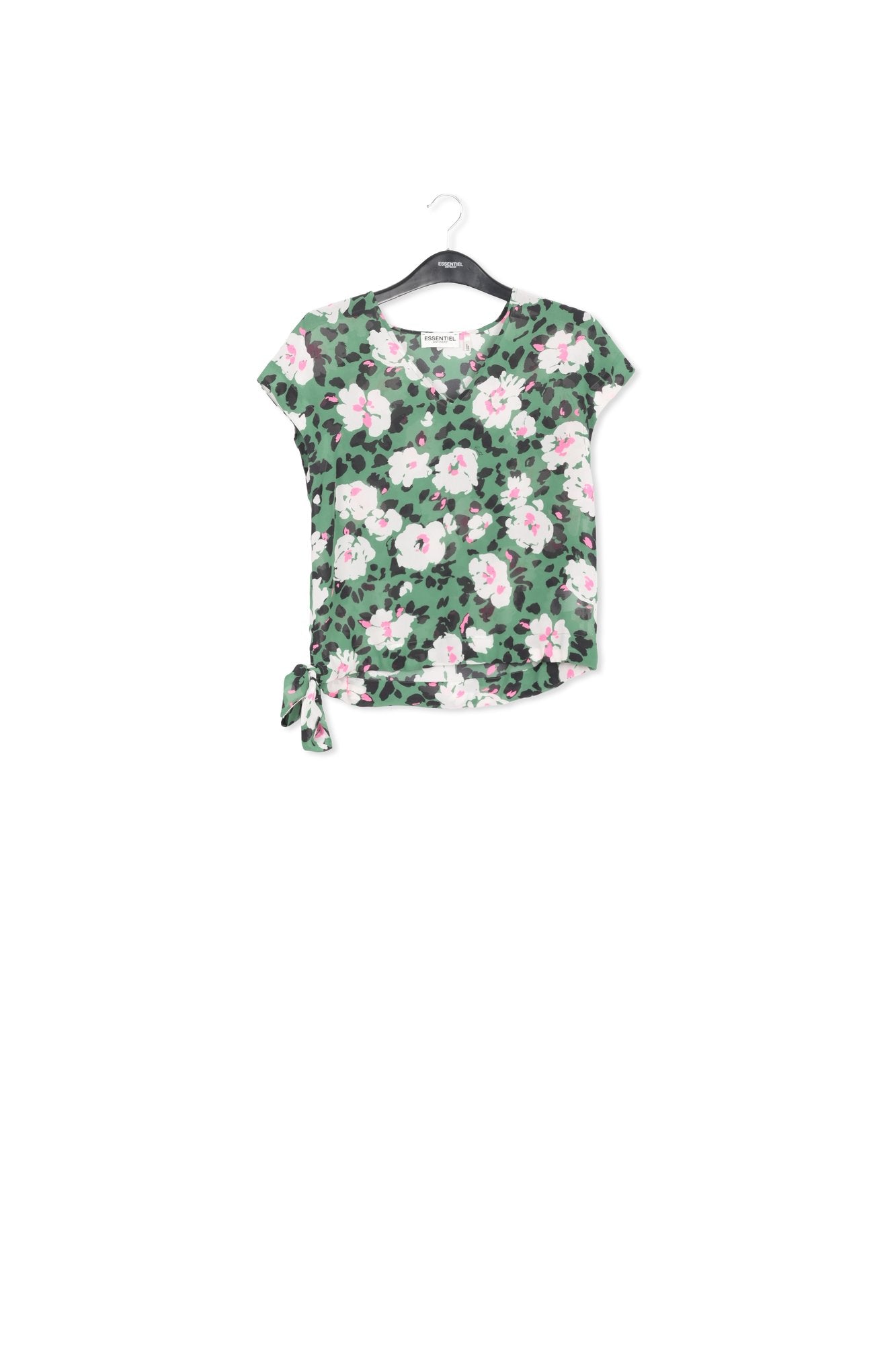 Groene top met bloemenprint RE—SSENTIEL | Essentiel second hand