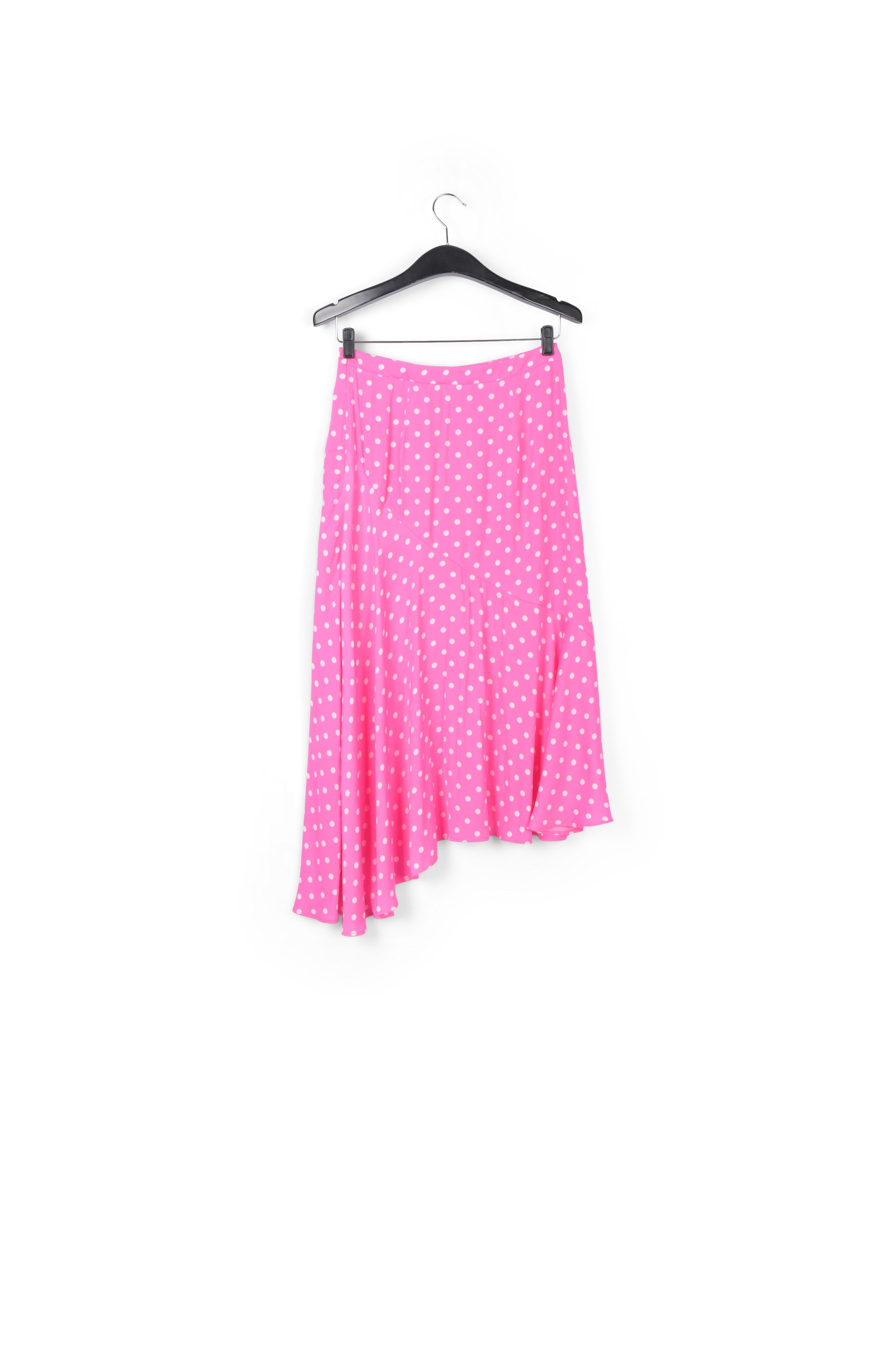 Neon pink polka dot midi skirt RE—SSENTIEL | Essentiel second hand