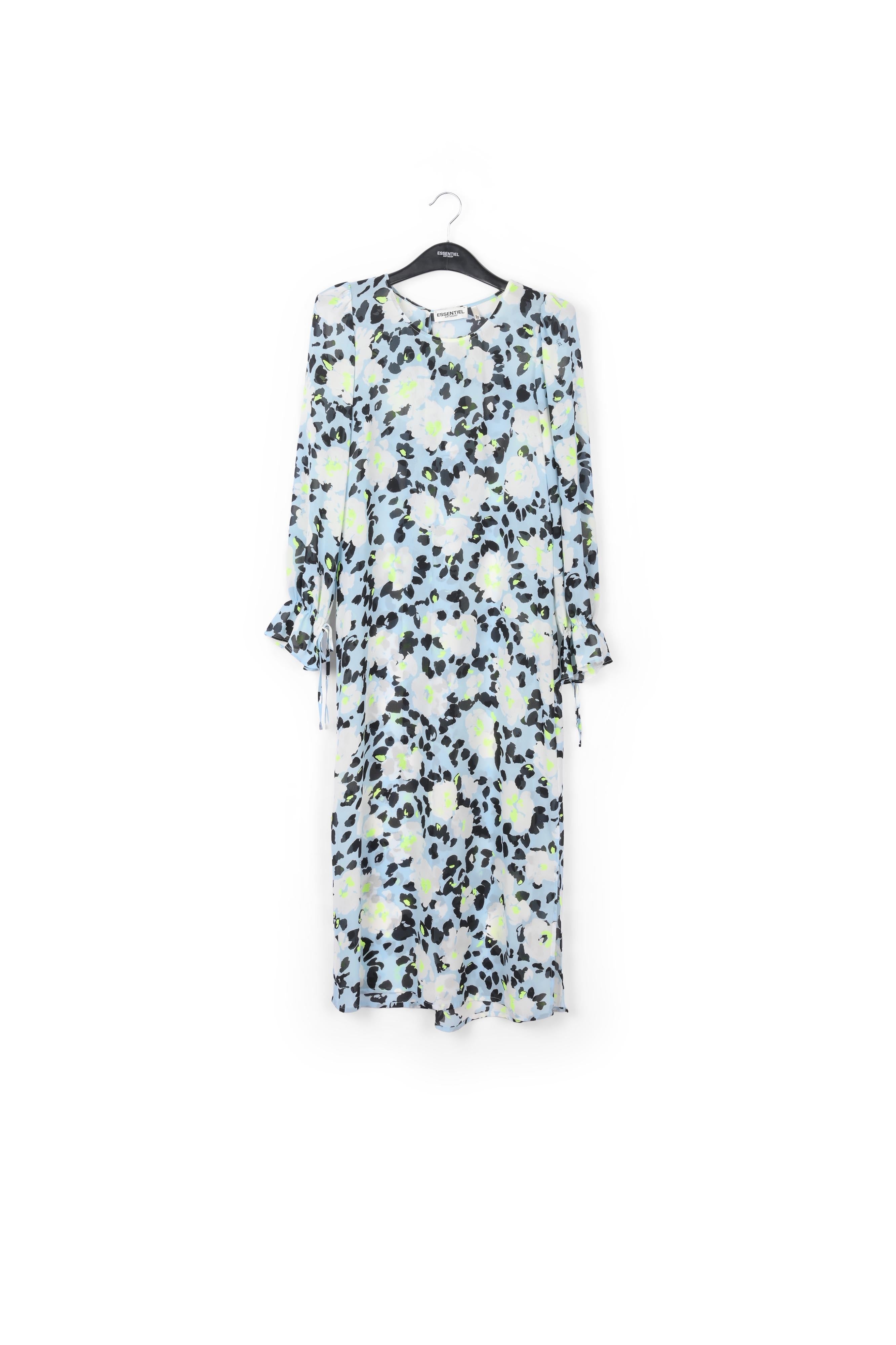 Light blue floral-print belted midi dress RE—SSENTIEL | Essentiel second hand