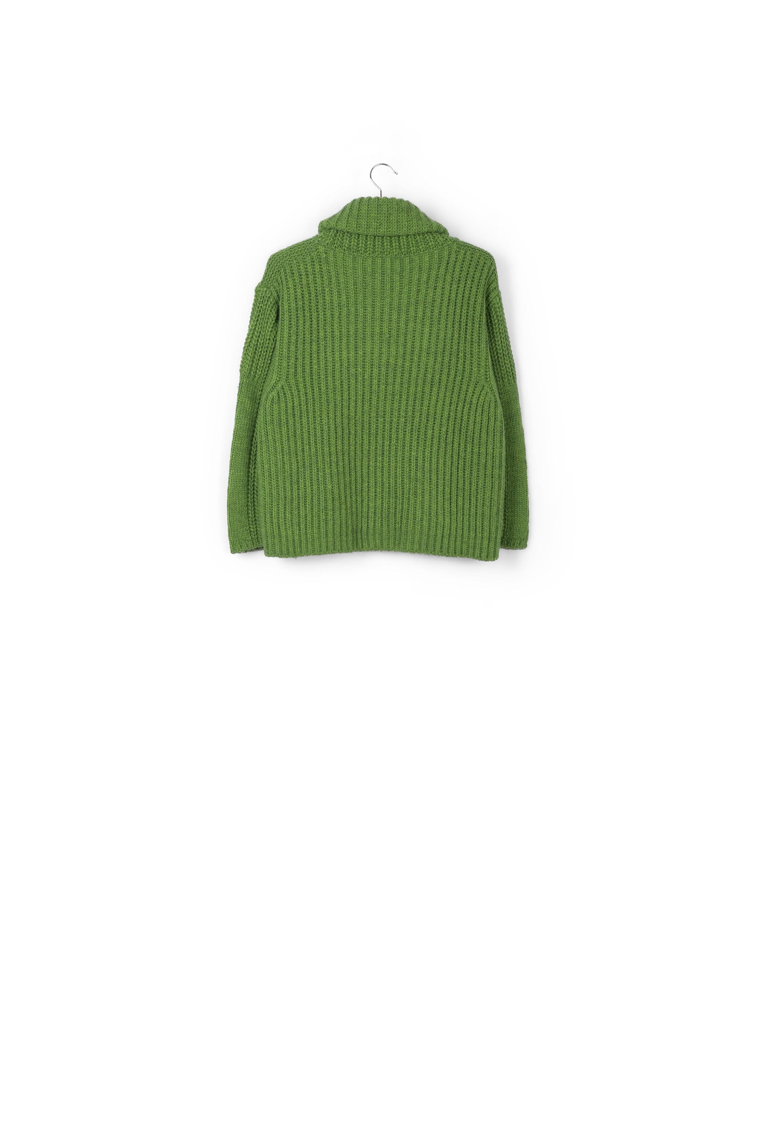 Green chunky ribbed turtleneck sweater RE—SSENTIEL | Essentiel second hand