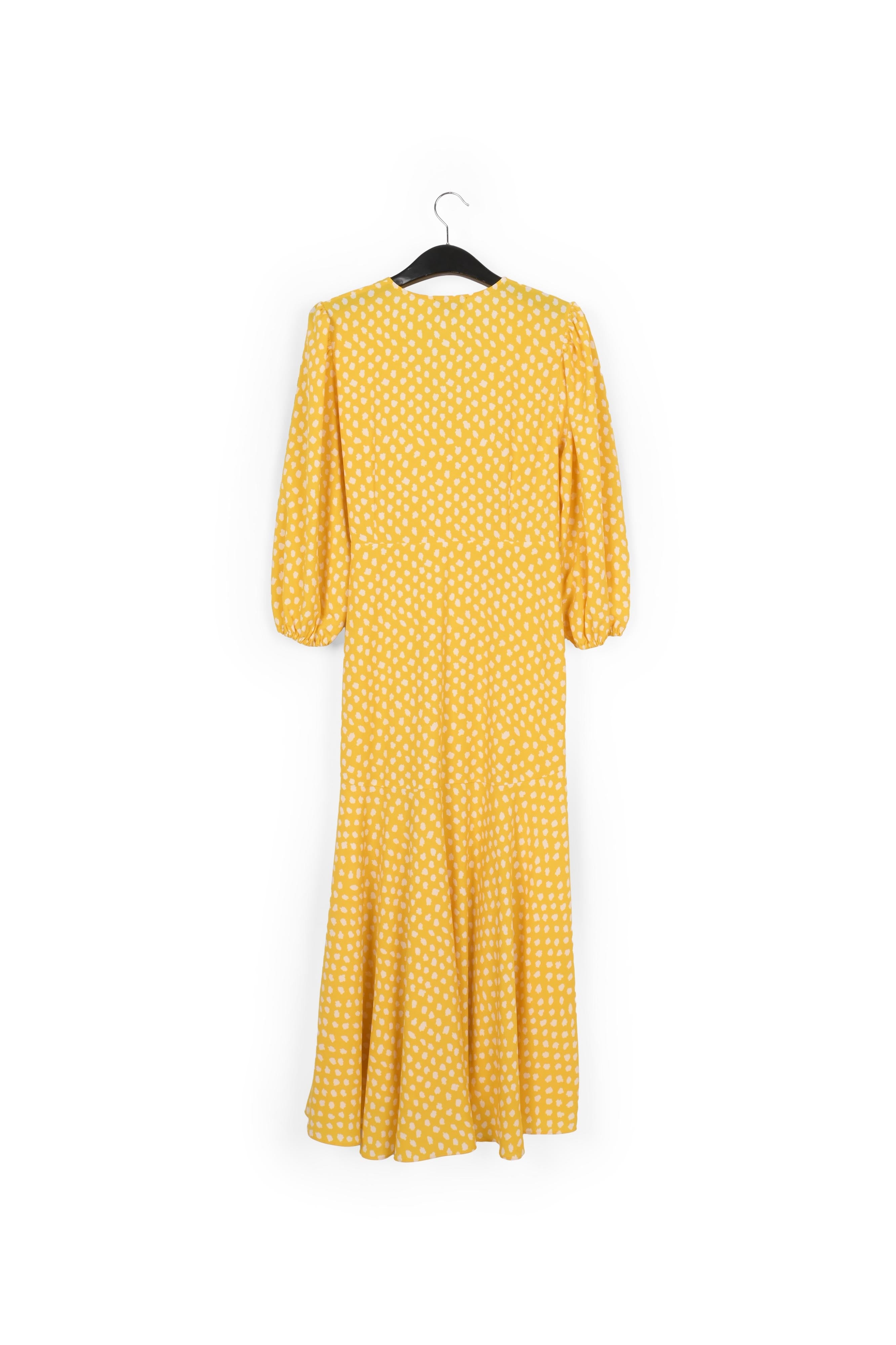 Yellow polka dot wrap maxi dress RE—SSENTIEL | Essentiel second hand
