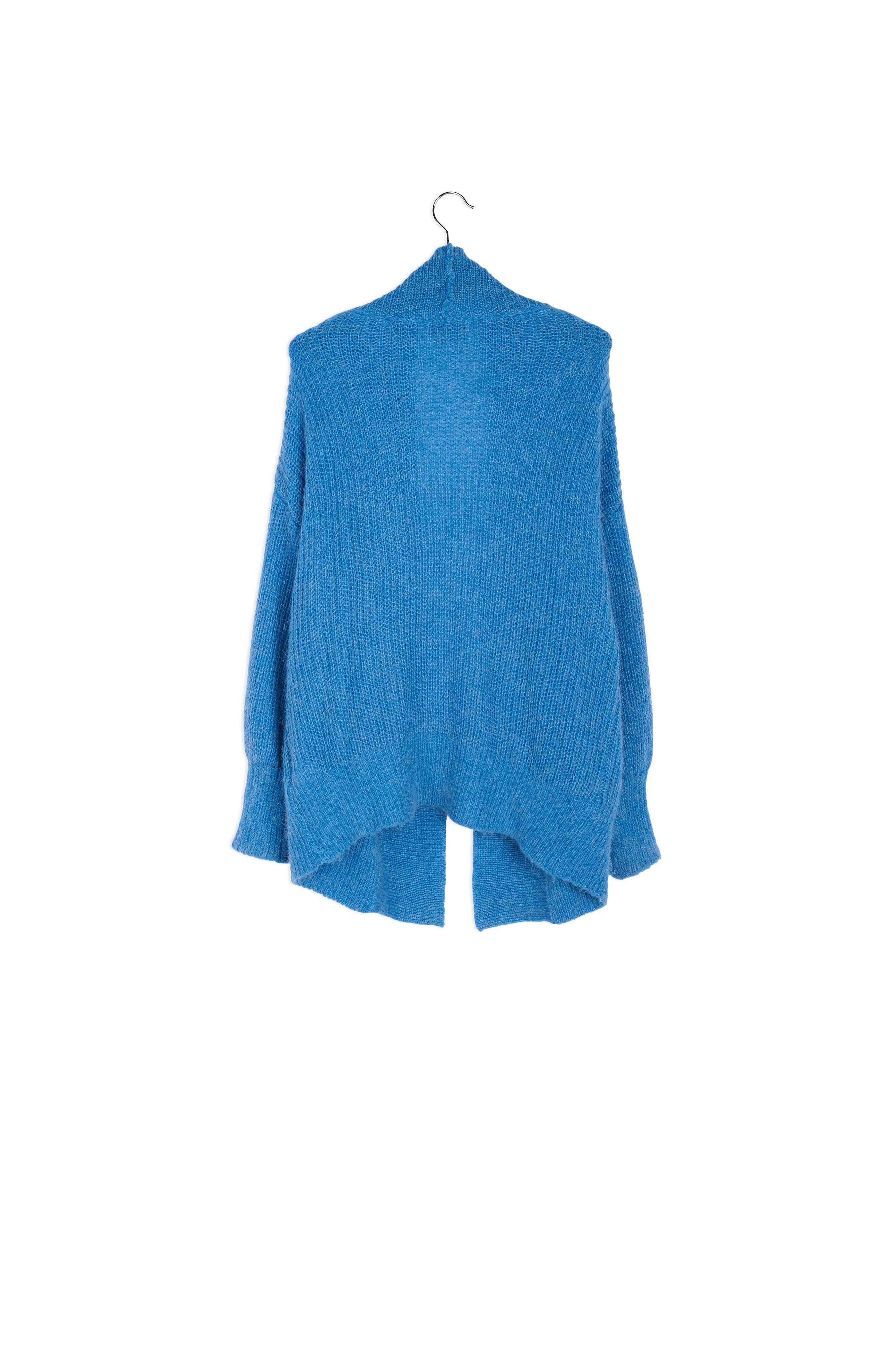 Helderblauwe vest met gevouwen kraag RE—SSENTIEL | Essentiel second hand