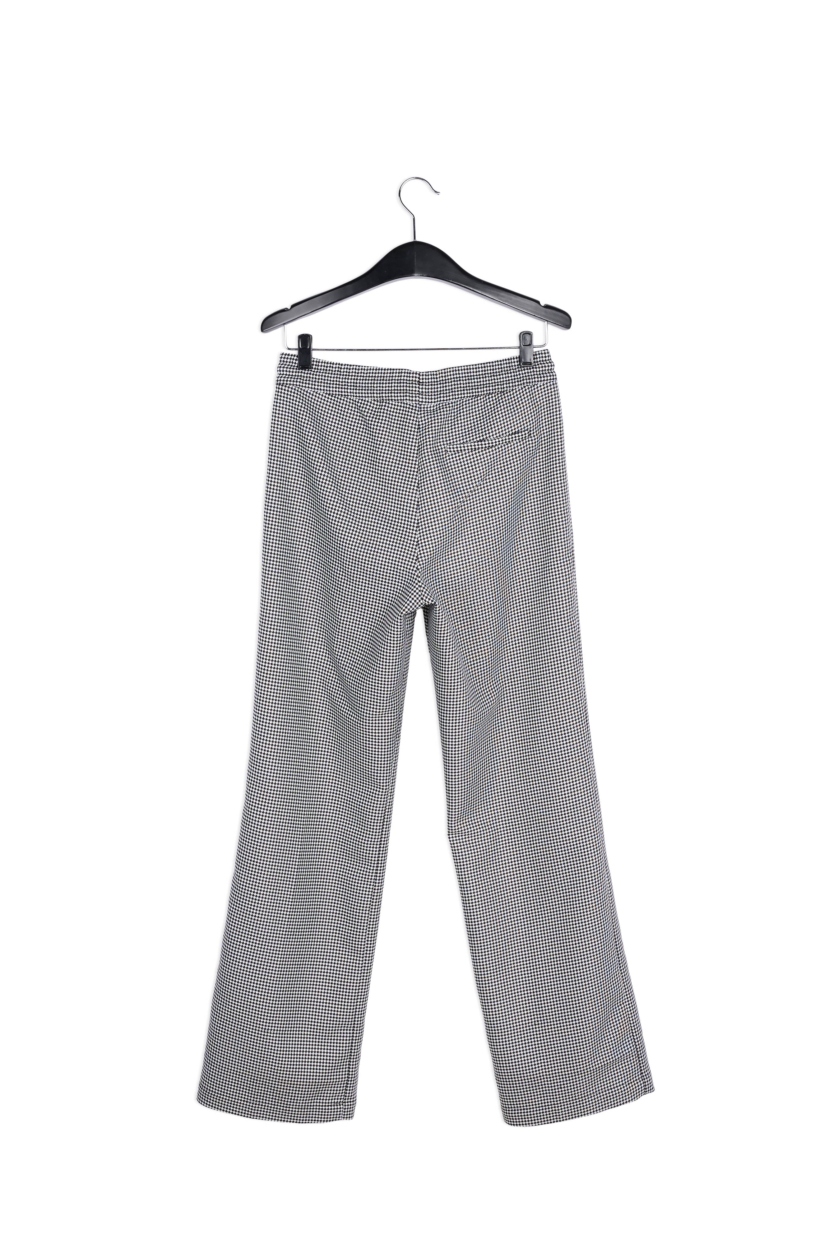 Black and off-white houndstooth pants with drawstring RE—SSENTIEL | Essentiel second hand