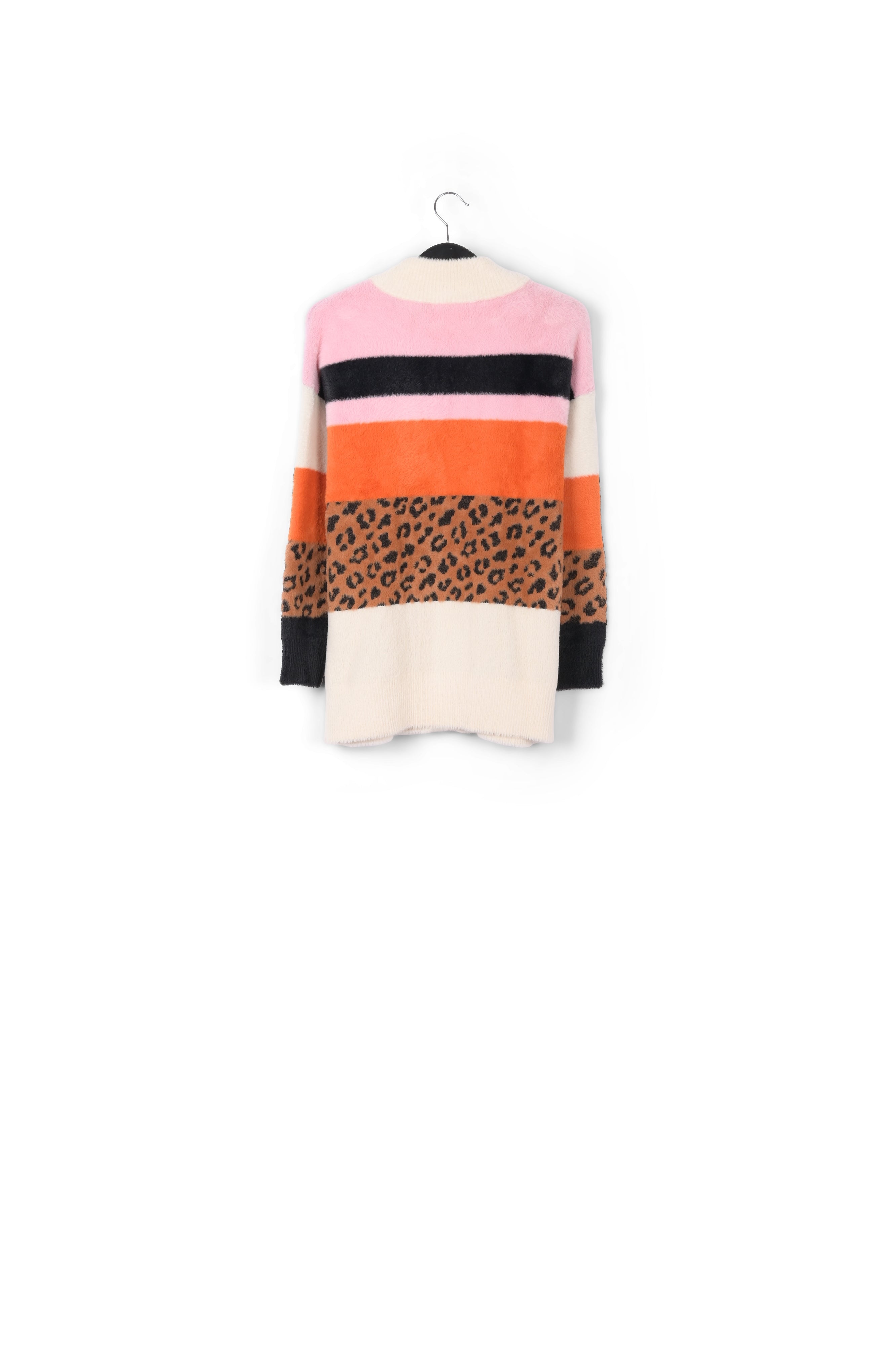 Pink and camel striped knit cardigan RE—SSENTIEL | Essentiel second hand