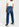 Jean boyfriend court taille haute en coton bleu marine Faume - seconde main