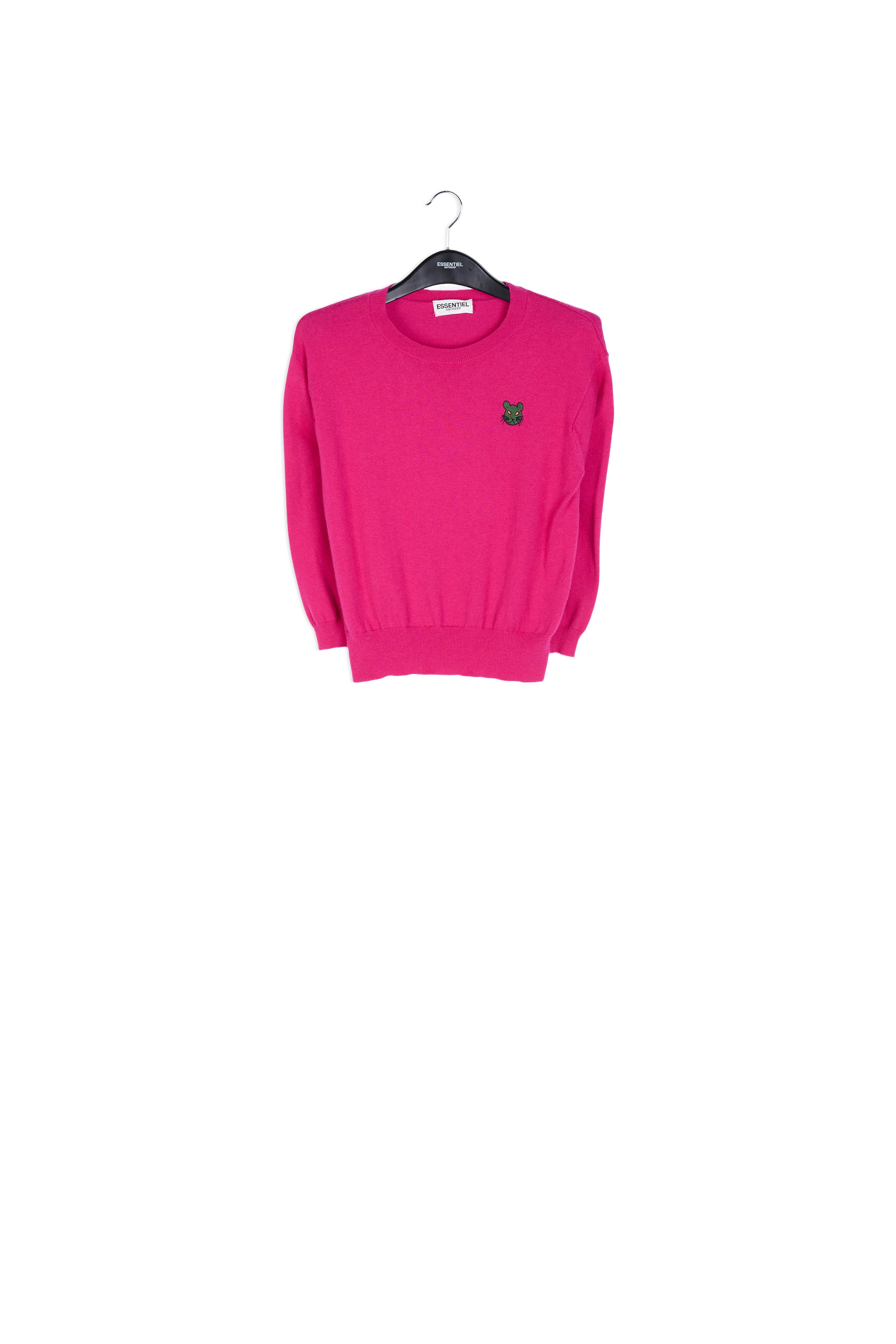 Pull rose avec broderie de chat RE—SSENTIEL | Essentiel second hand