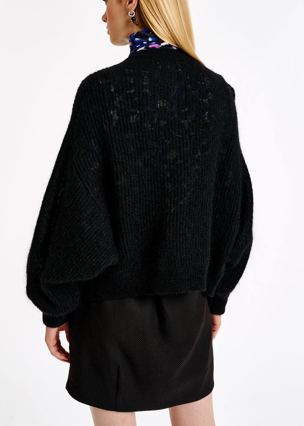 Cardigan noir en mohair et laine RE—SSENTIEL | Essentiel second hand
