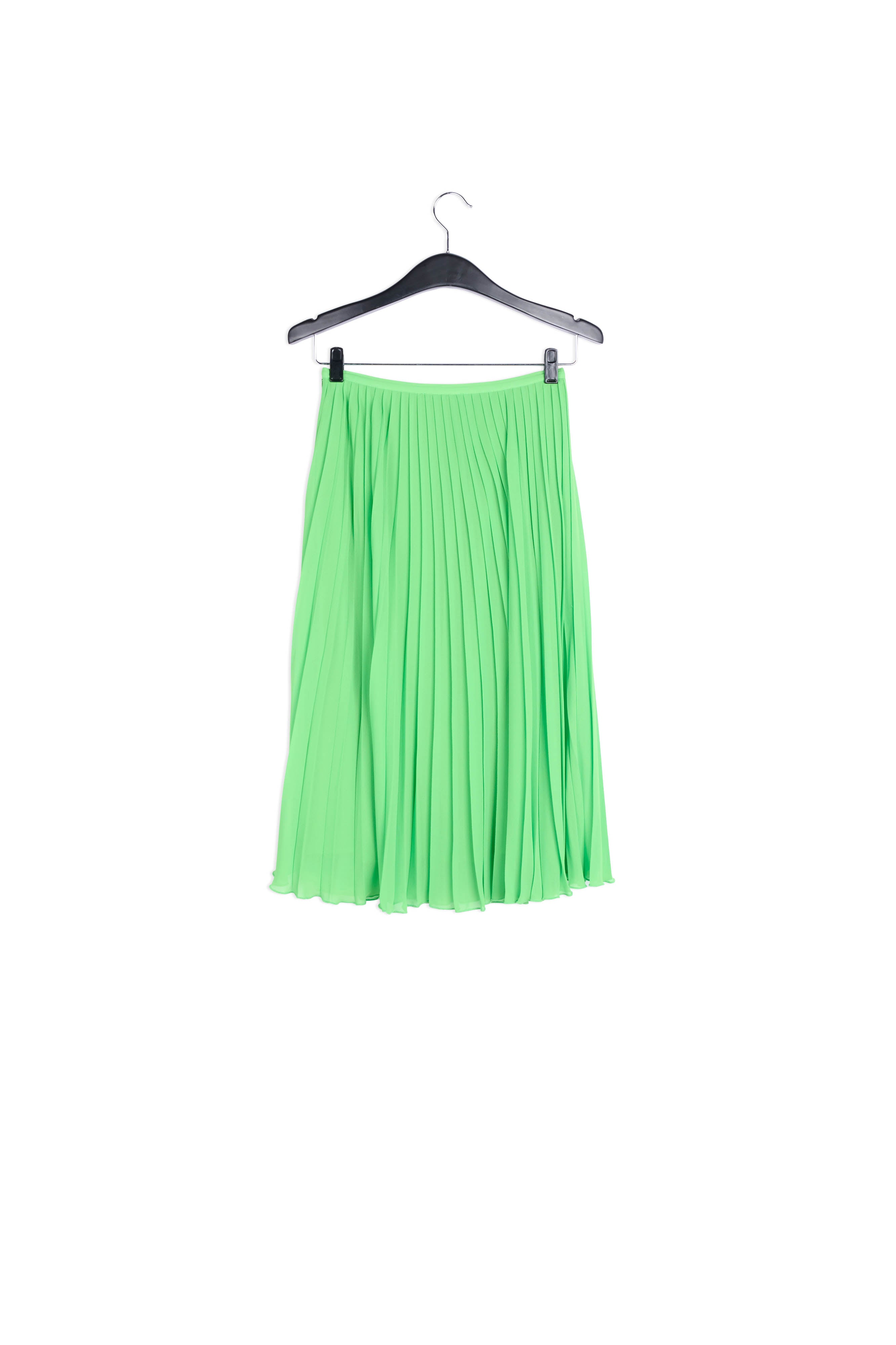 Bright green plissé midi skirt RE—SSENTIEL | Essentiel second hand