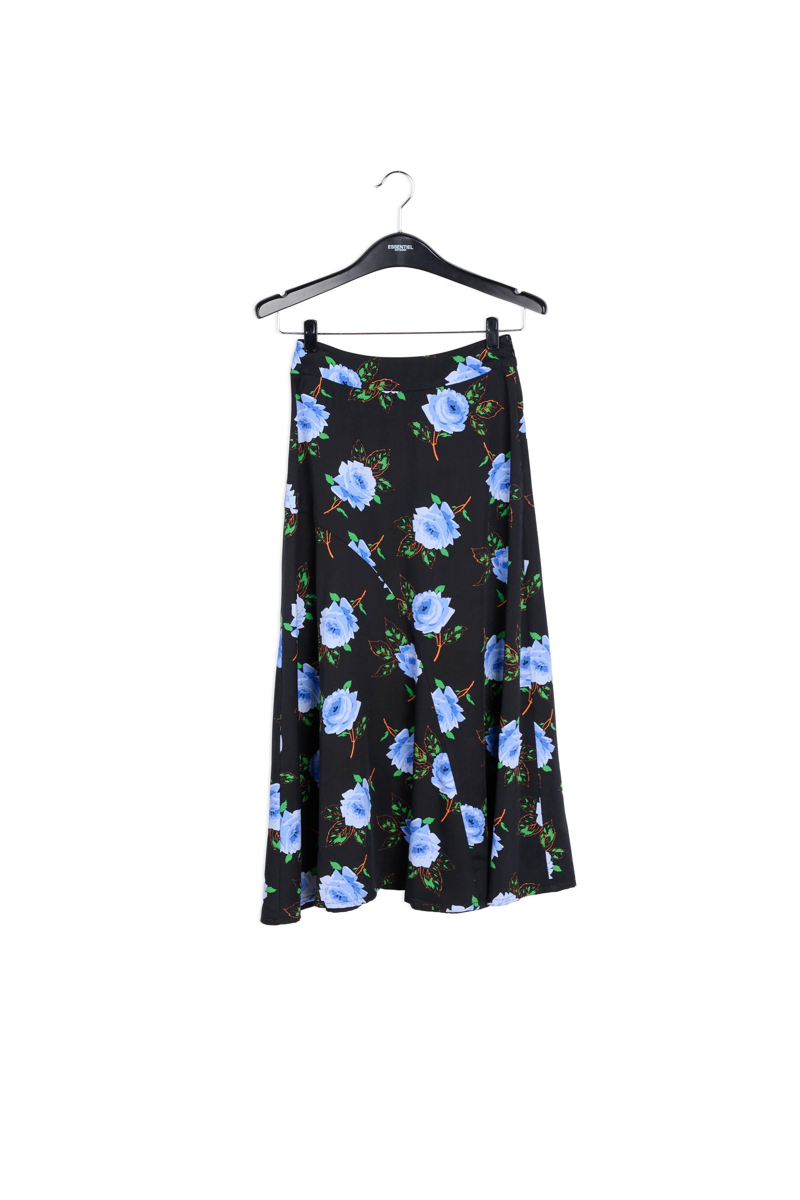 Jupe midi en biais foncée à imprimé floral RE—SSENTIEL | Essentiel second hand