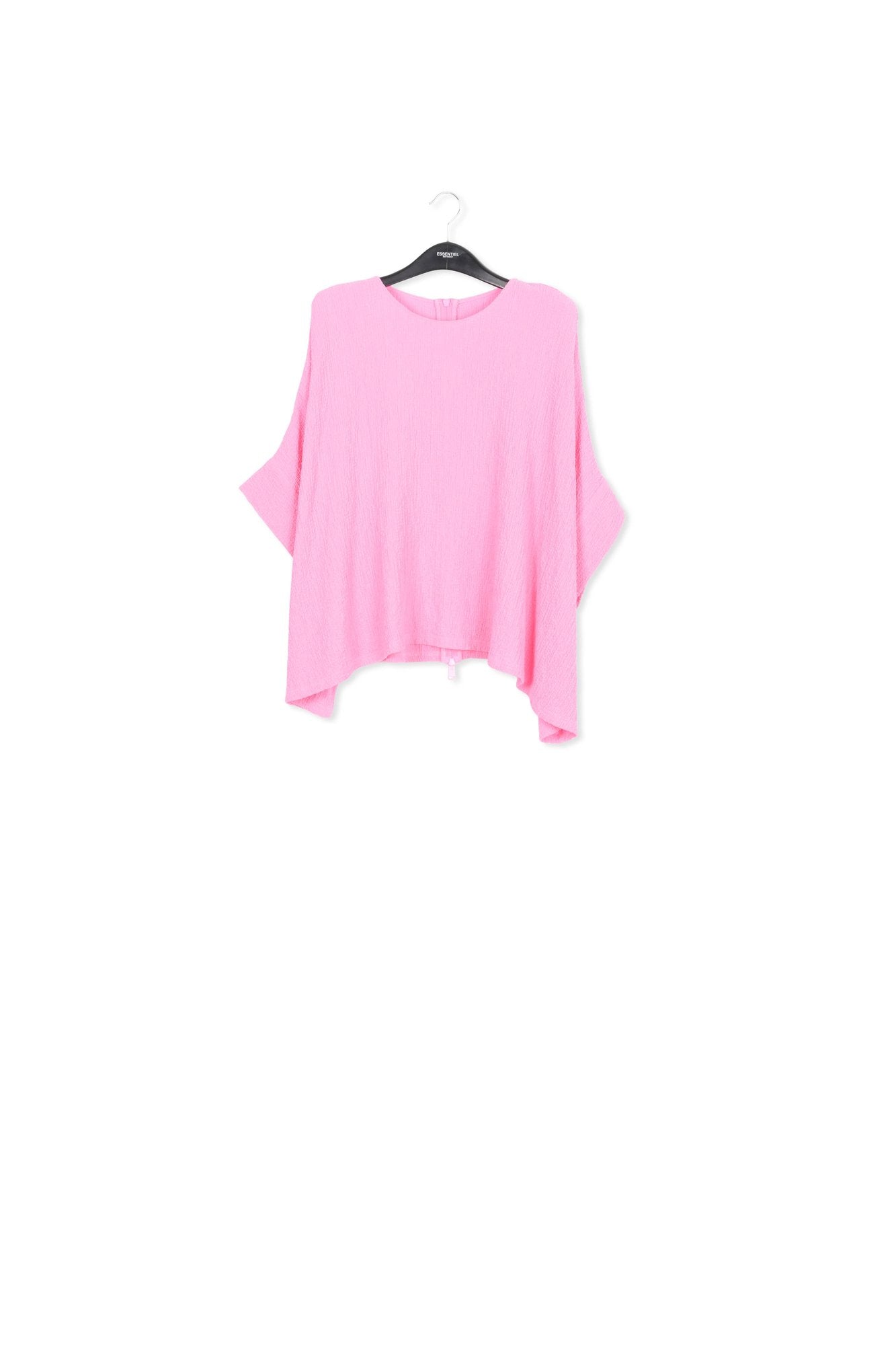 Pink oversized seersucker top RE—SSENTIEL | Essentiel second hand