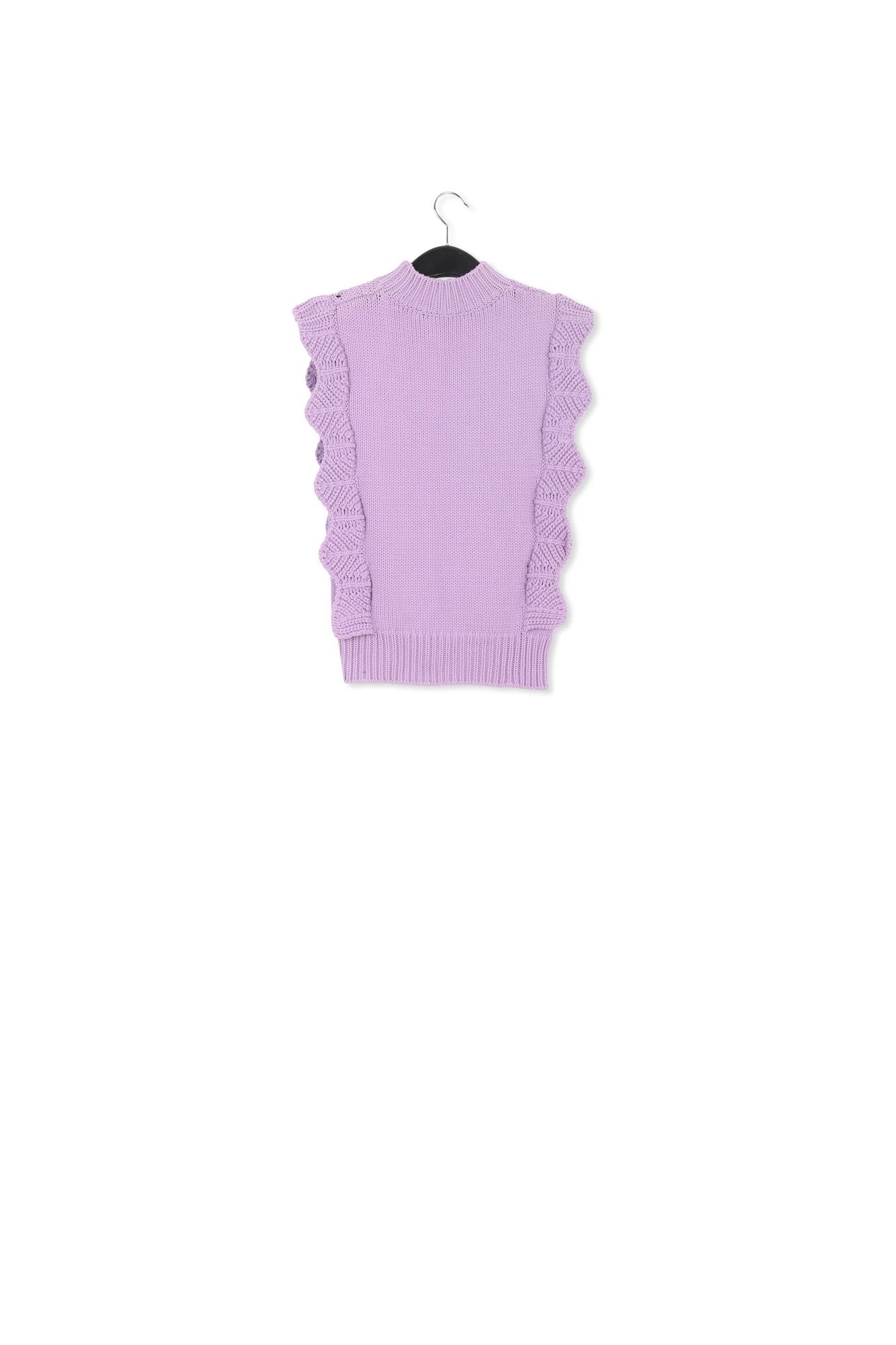 Lila trui zonder mouwen met volant RE—SSENTIEL | Essentiel second hand