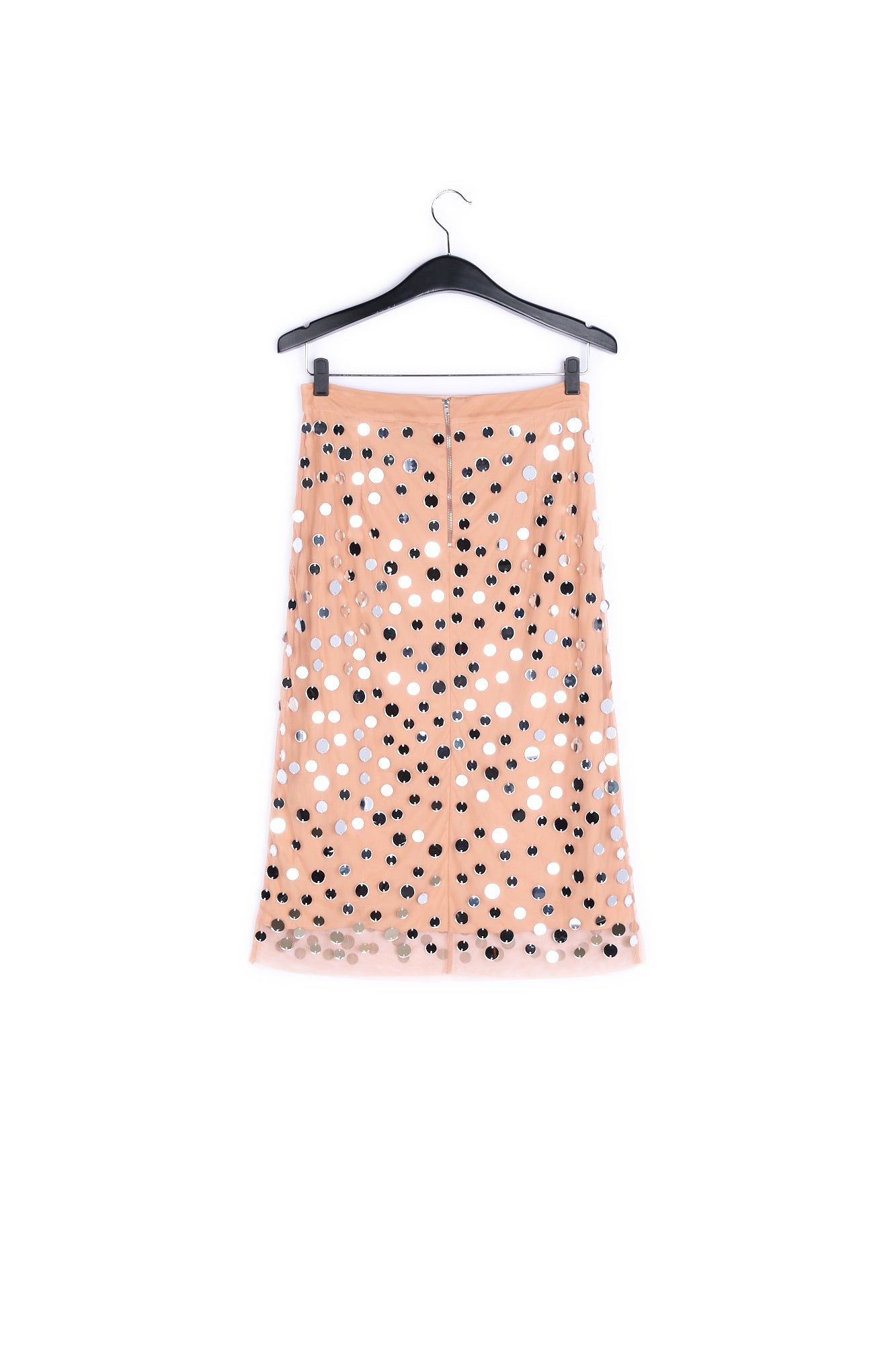 Peach mirror-embellished midi skirt RE—SSENTIEL | Essentiel second hand