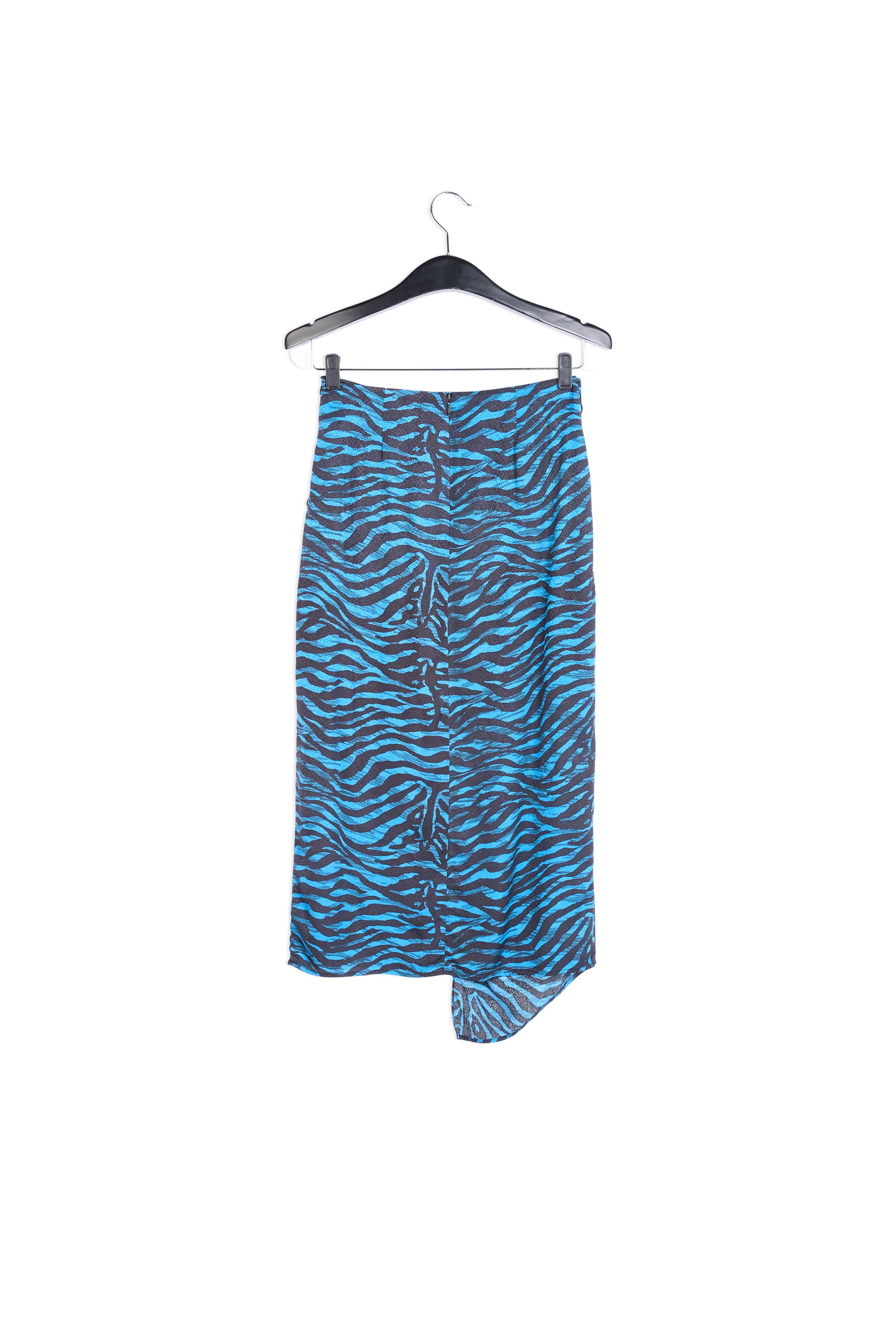 Blue and black wrap effect long pencil skirt RE—SSENTIEL | Essentiel second hand