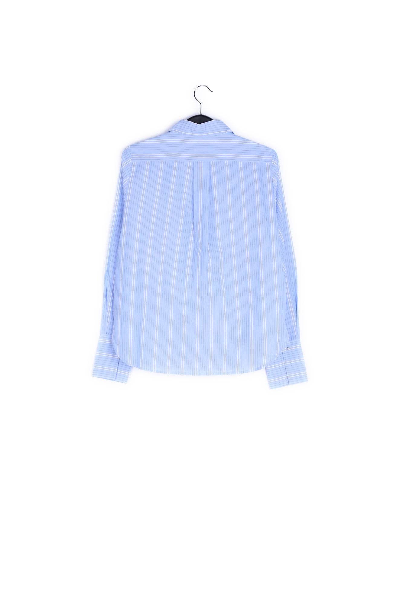 Light blue and white striped cotton shirt with beaded trim RE—SSENTIEL | Essentiel second hand