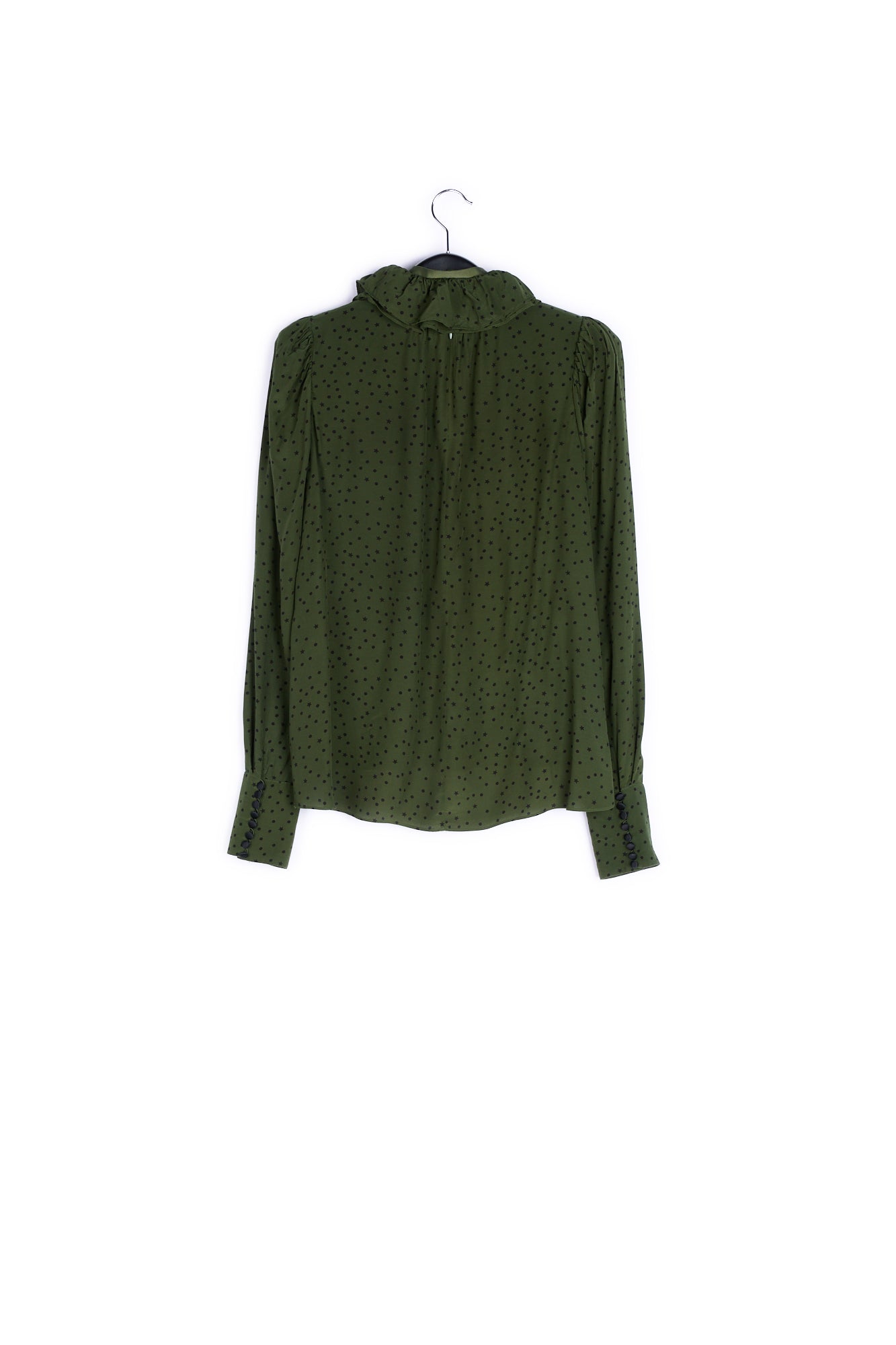 Khaki green polkadot blouse RE—SSENTIEL | Essentiel second hand