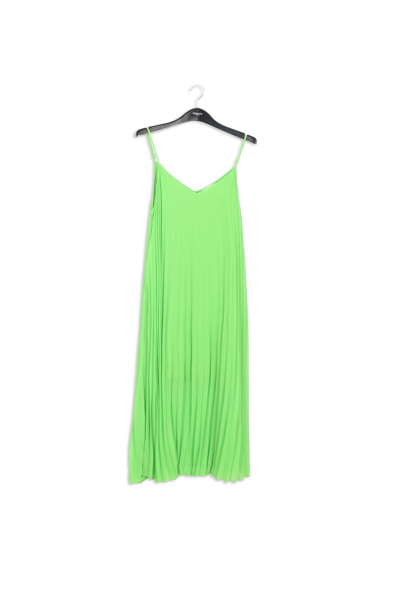 Bright green plissé midi-length dress RE—SSENTIEL | Essentiel second hand