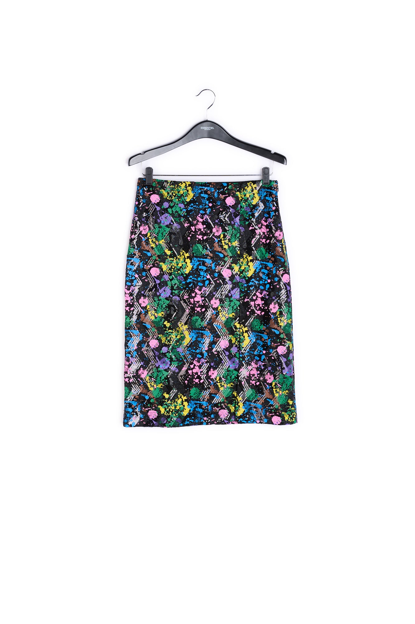 Splash pattern black sequined pencil skirt RE—SSENTIEL | Essentiel second hand