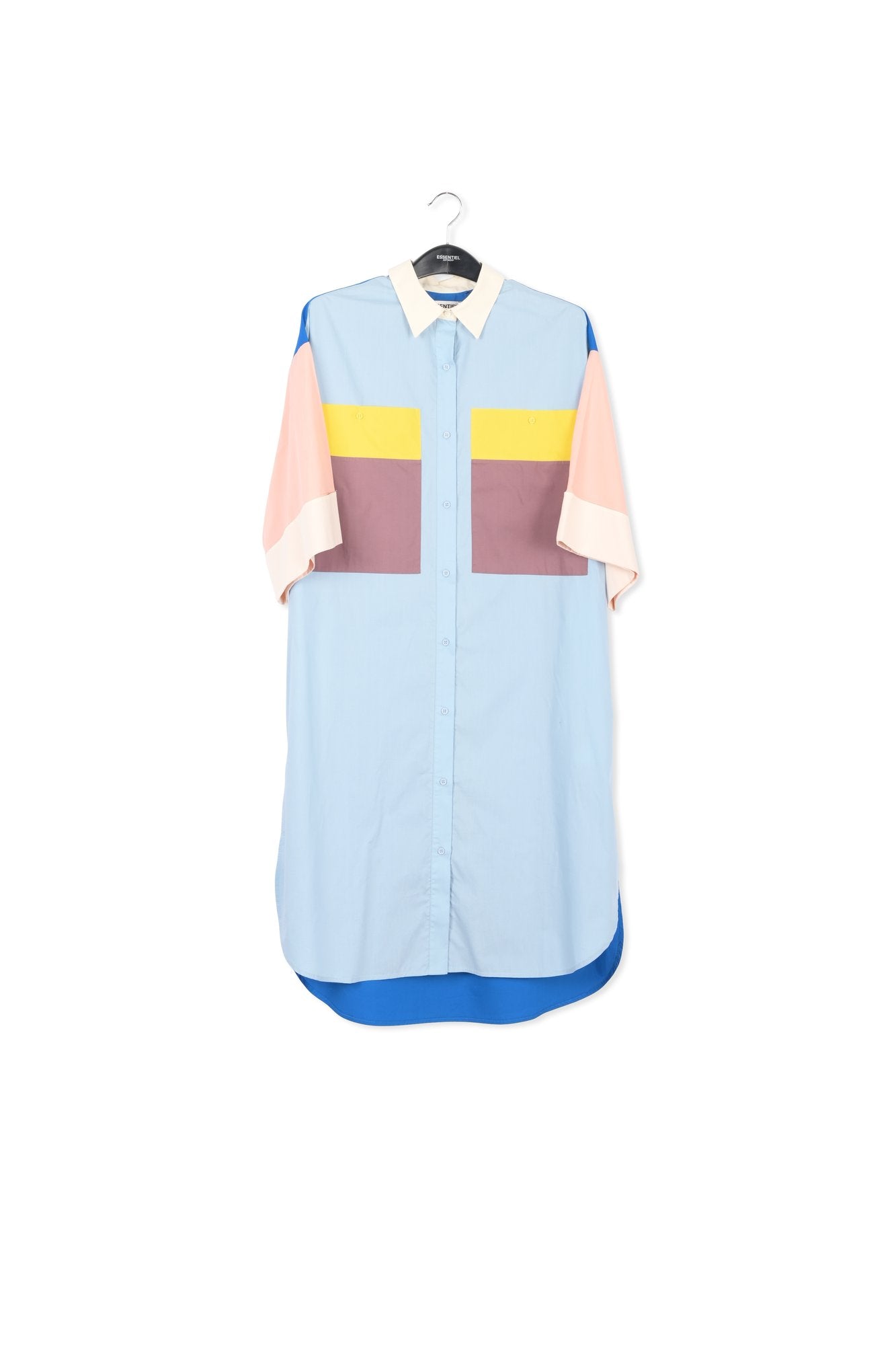 Robe-chemise bleue, mauve et jaune RE—SSENTIEL | Essentiel second hand