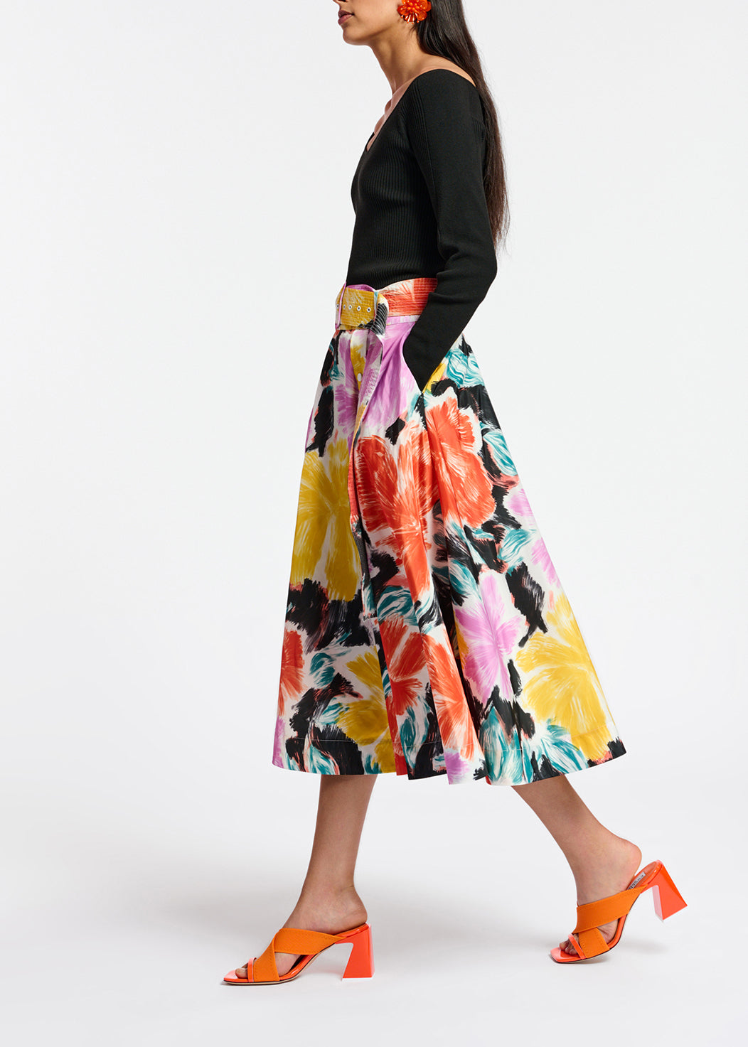 Black slim-fit off-the-shoulder knit sweater RE—SSENTIEL | Essentiel second hand