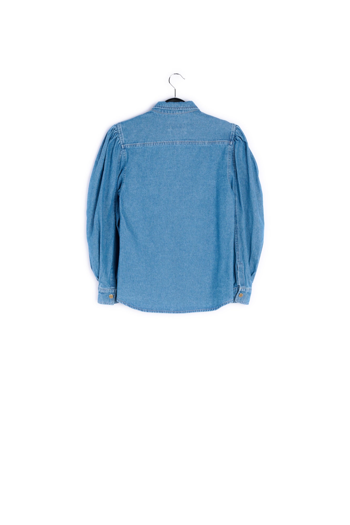 Blue denim shirt with puff sleeves RE—SSENTIEL | Essentiel second hand