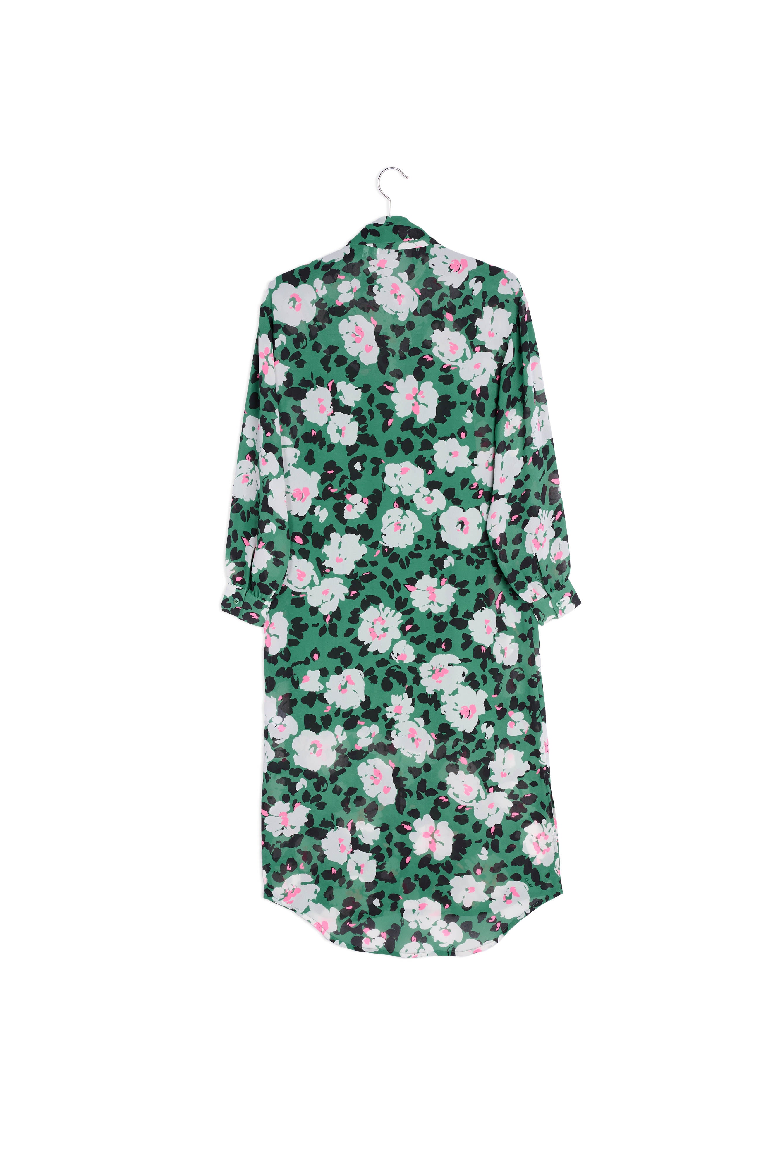 Groene hemdjurk met bloemenprint RE—SSENTIEL | Essentiel second hand