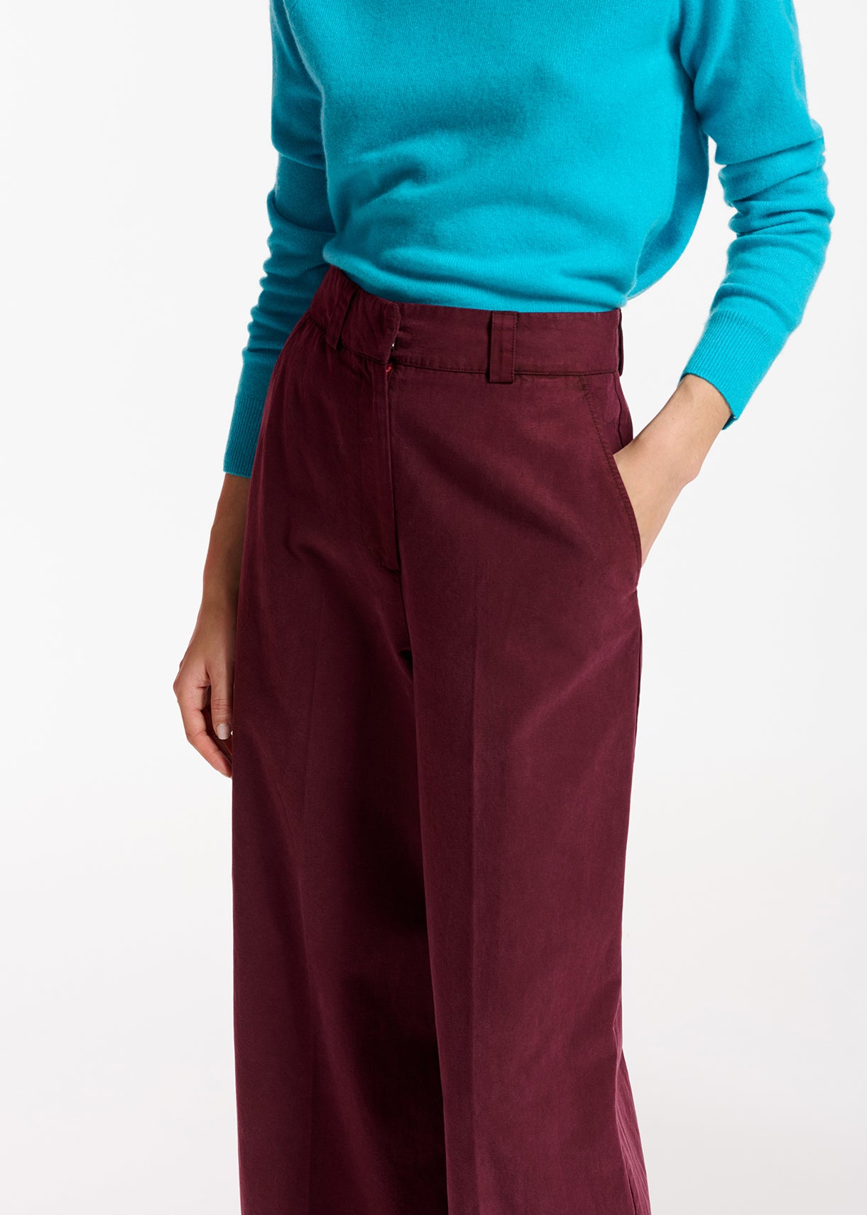 Burgundy straight-leg pants RE—SSENTIEL | Essentiel second hand