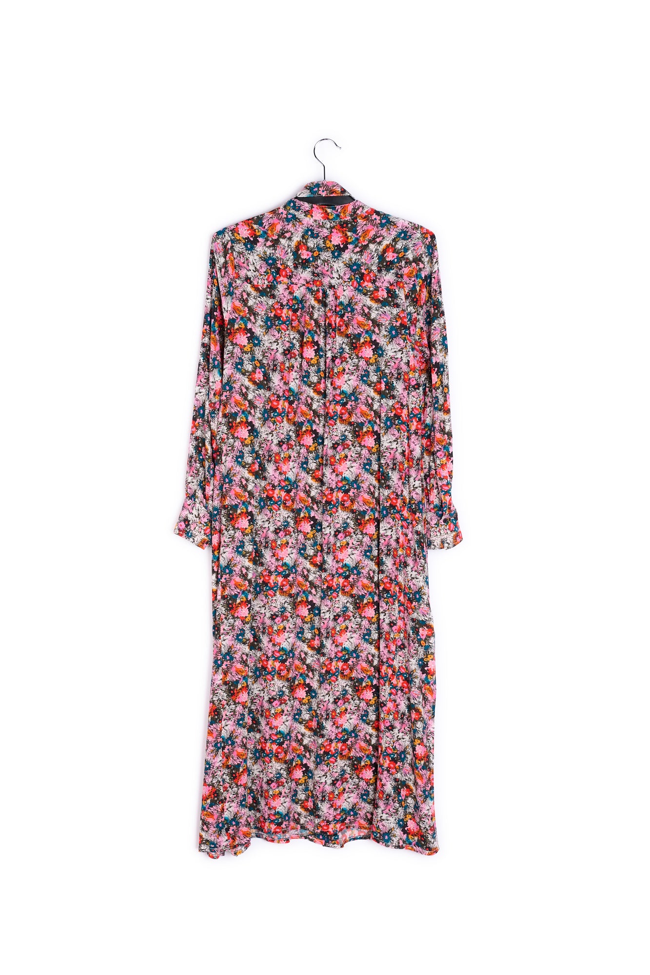Pink floral print a-line shirt dress RE—SSENTIEL | Essentiel second hand