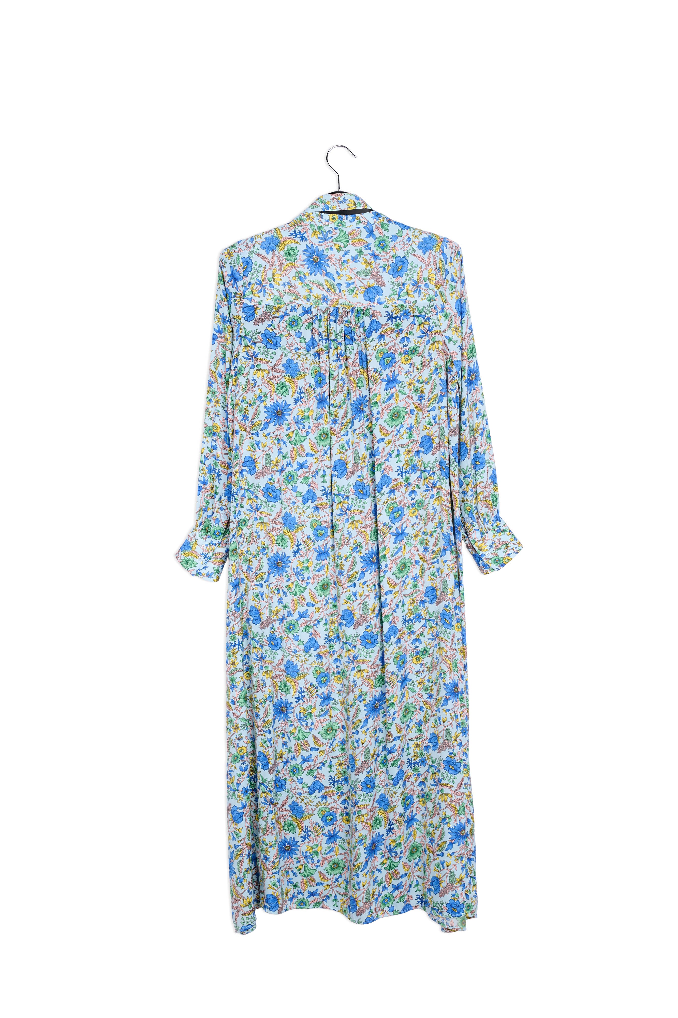 Light blue floral-print shirt dress RE—SSENTIEL | Essentiel second hand