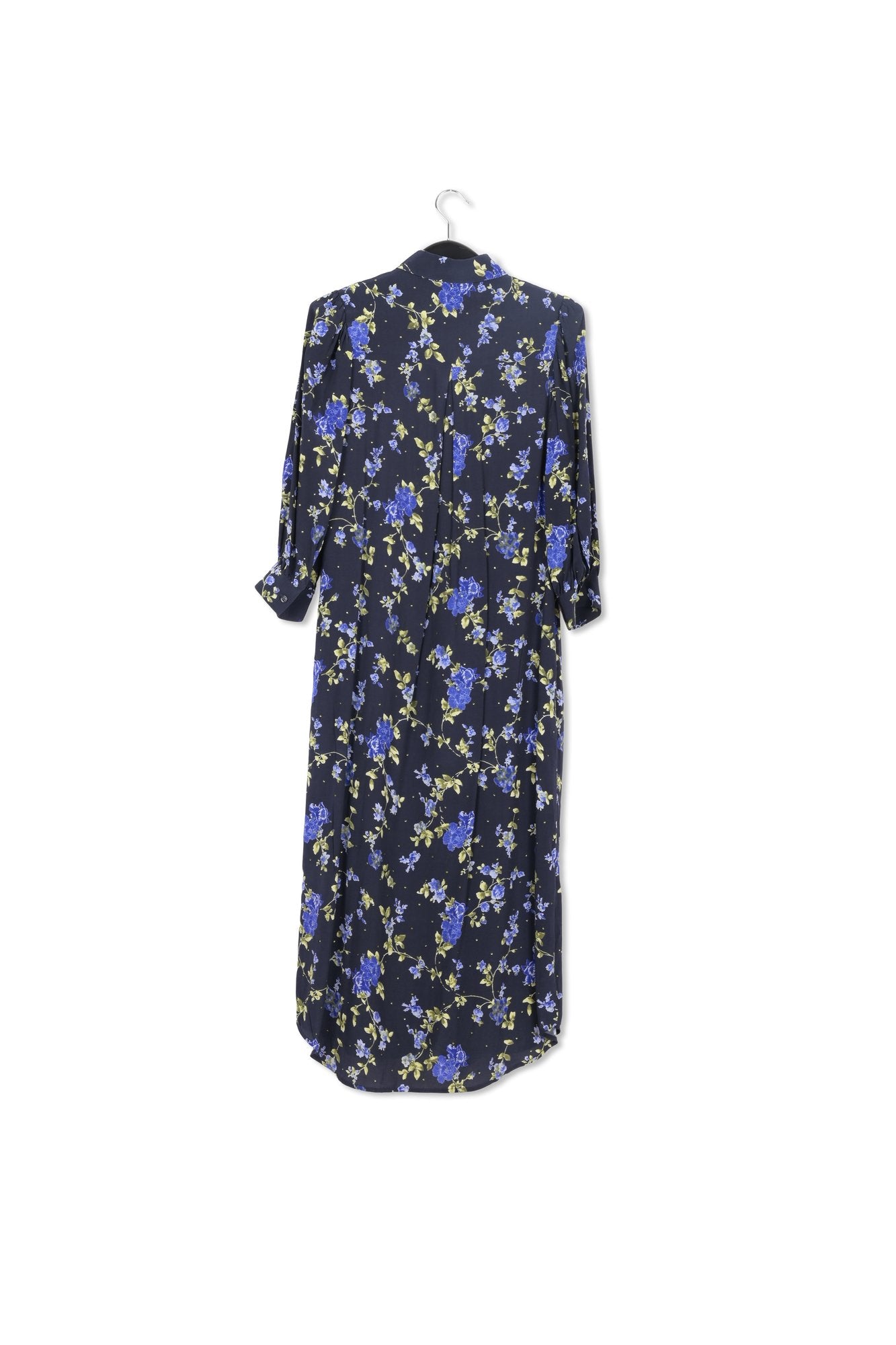 Dark blue floral print shirt dress RE—SSENTIEL | Essentiel second hand