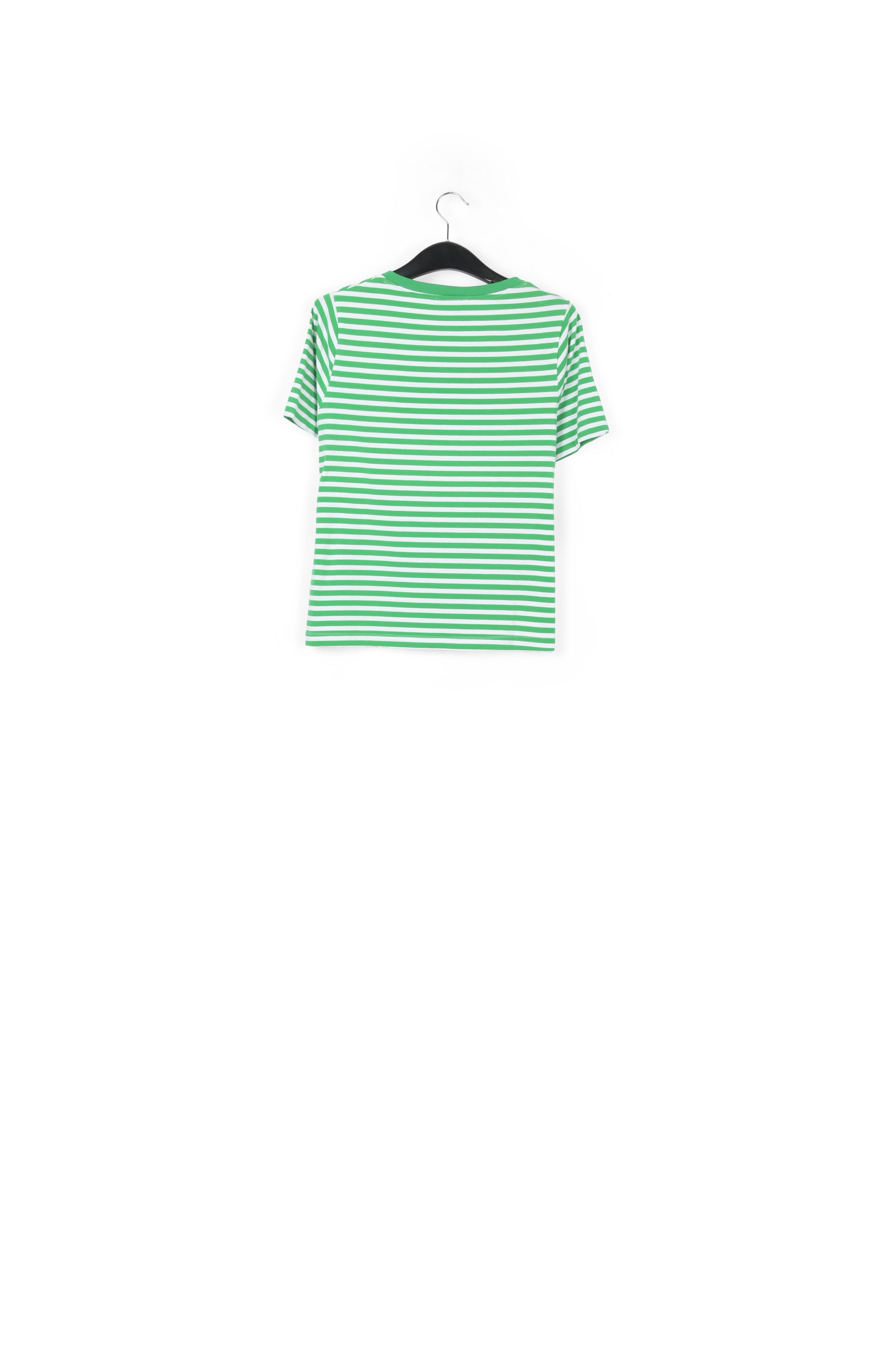 Green and white striped t-shirt with future print RE—SSENTIEL | Essentiel second hand