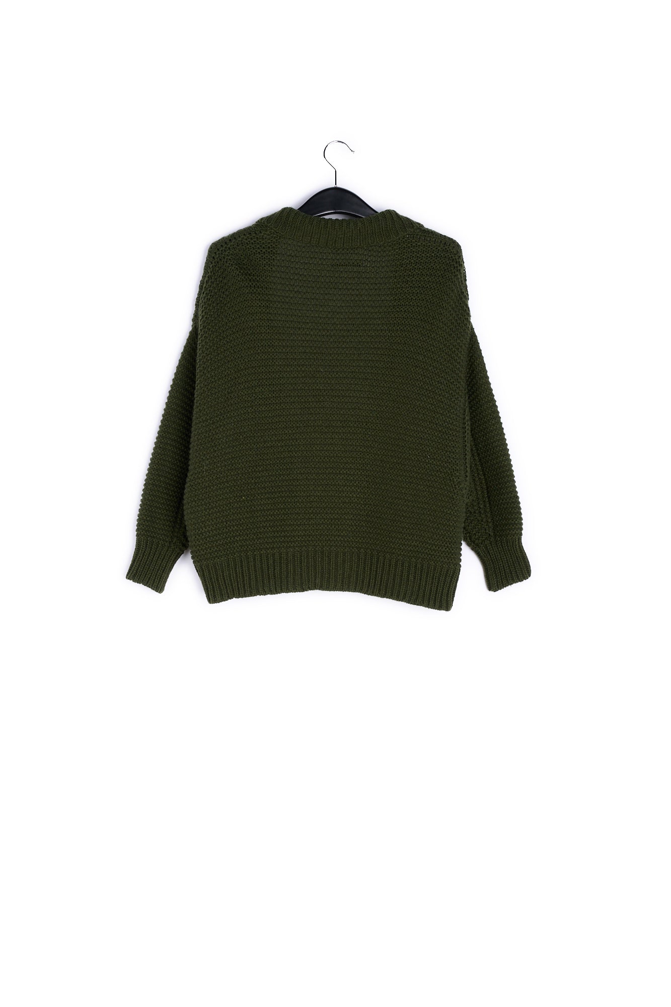 Pine green big sleeves knit cardigan RE—SSENTIEL | Essentiel second hand