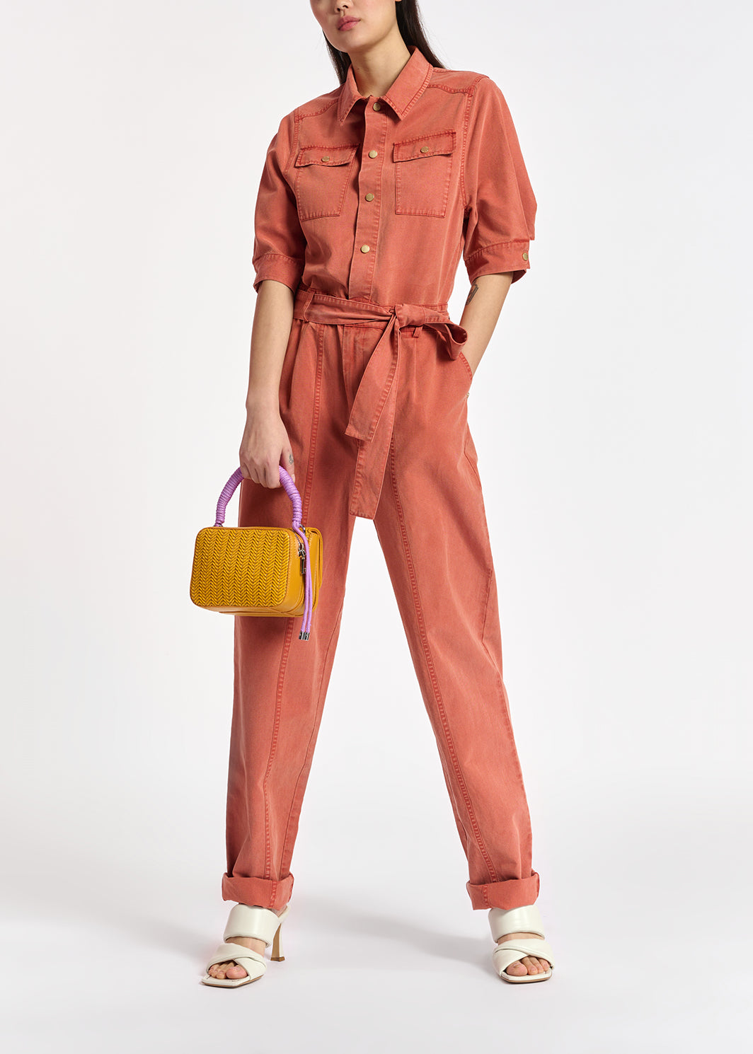 Combinaison en coton mélangé orange foncé RE—SSENTIEL | Essentiel second hand