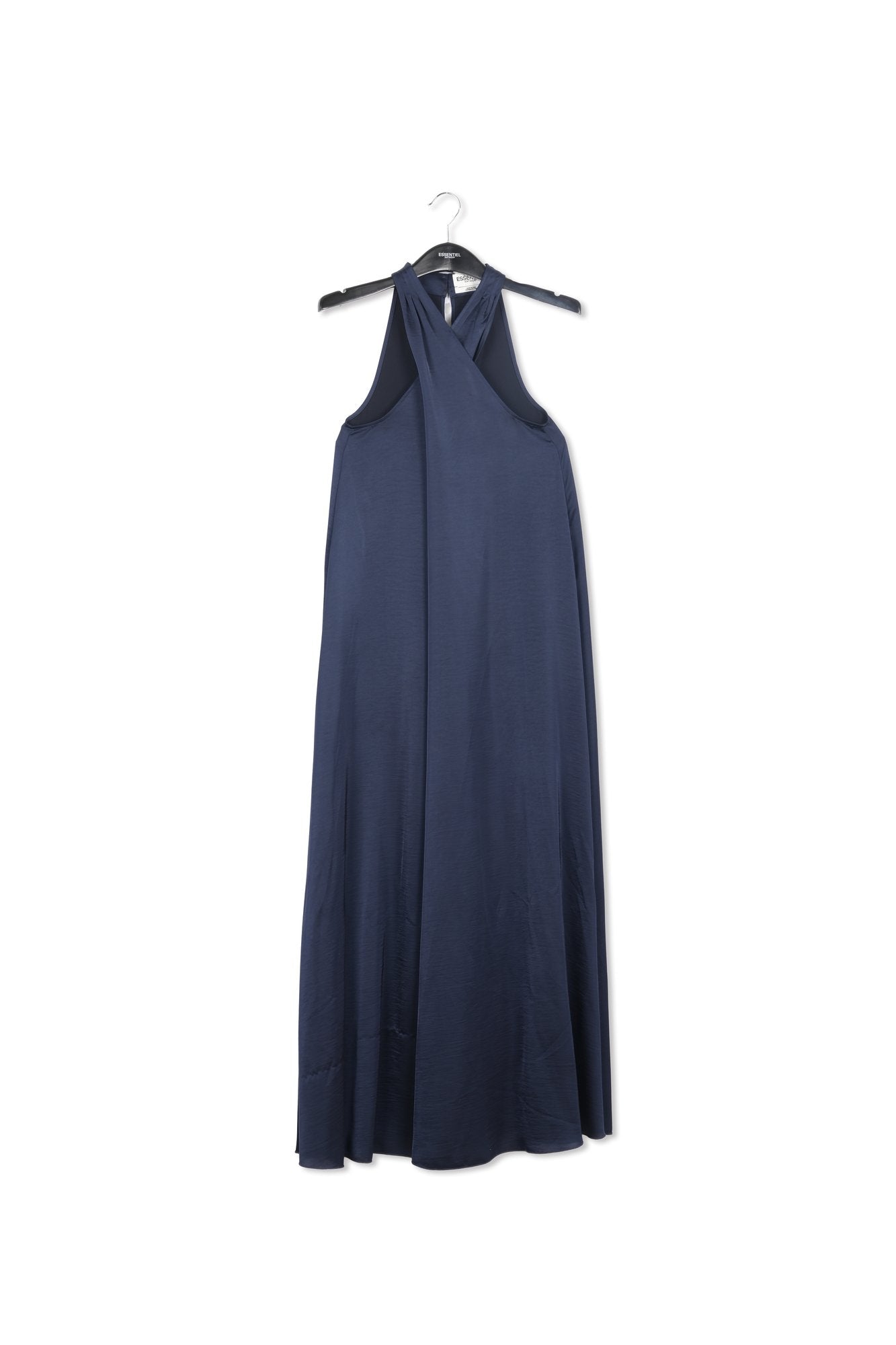 Navy blue halter neck maxi-length dress RE—SSENTIEL | Essentiel second hand