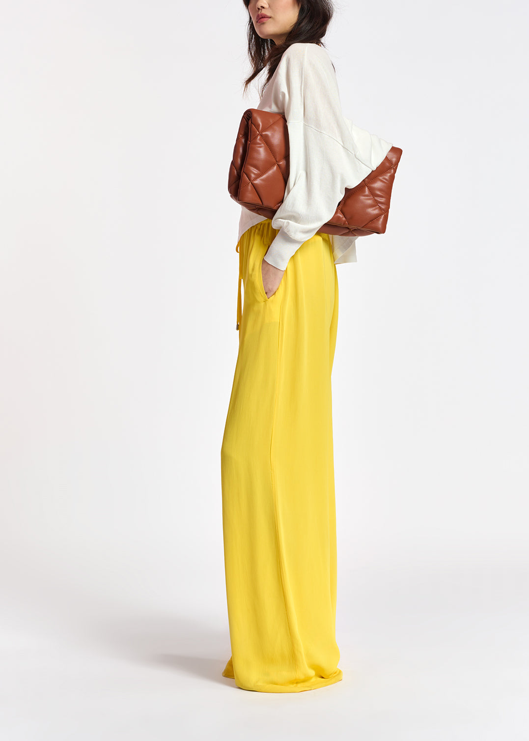 Off-white cotton-blend sweater with cape effect RE—SSENTIEL | Essentiel second hand