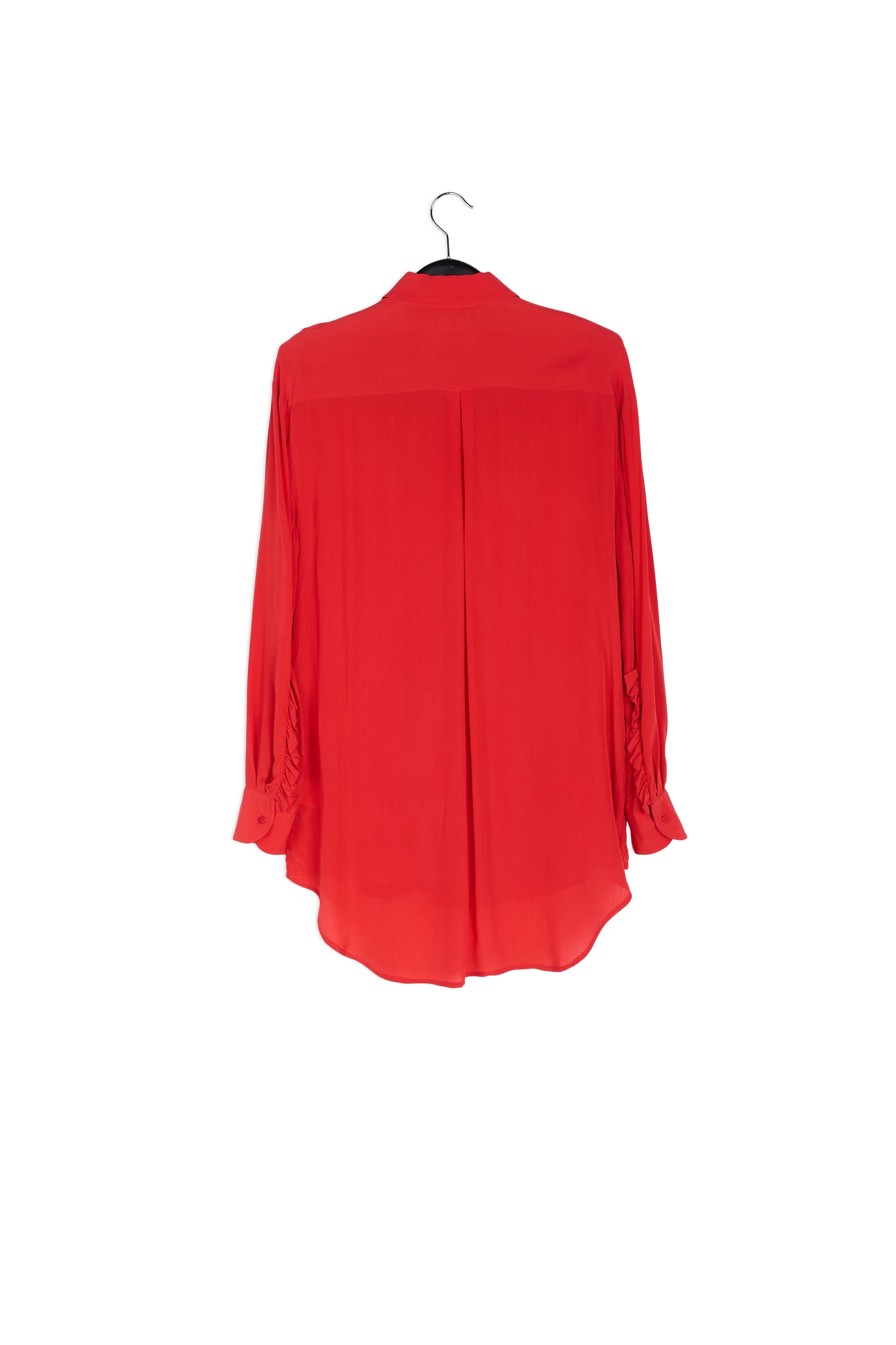 Rood oversized hemd met ruches RE—SSENTIEL | Essentiel second hand