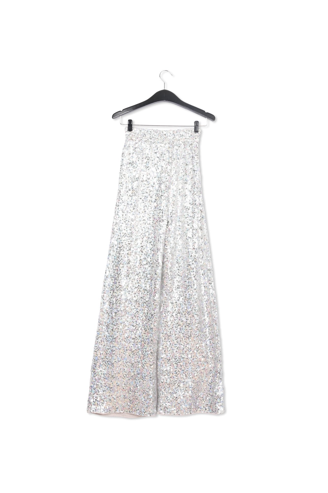 Silver sequin-embellished wide-leg pants RE—SSENTIEL | Essentiel second hand