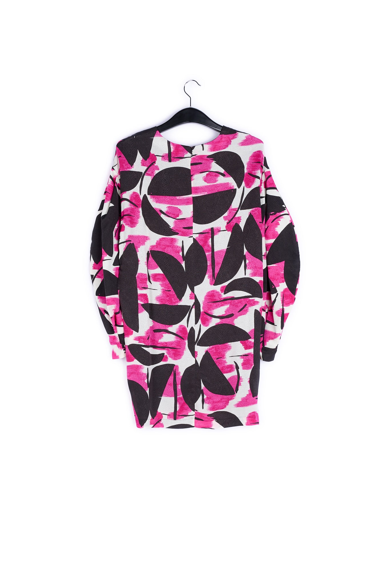 Pink, black and off-white printed mini dress RE—SSENTIEL | Essentiel second hand