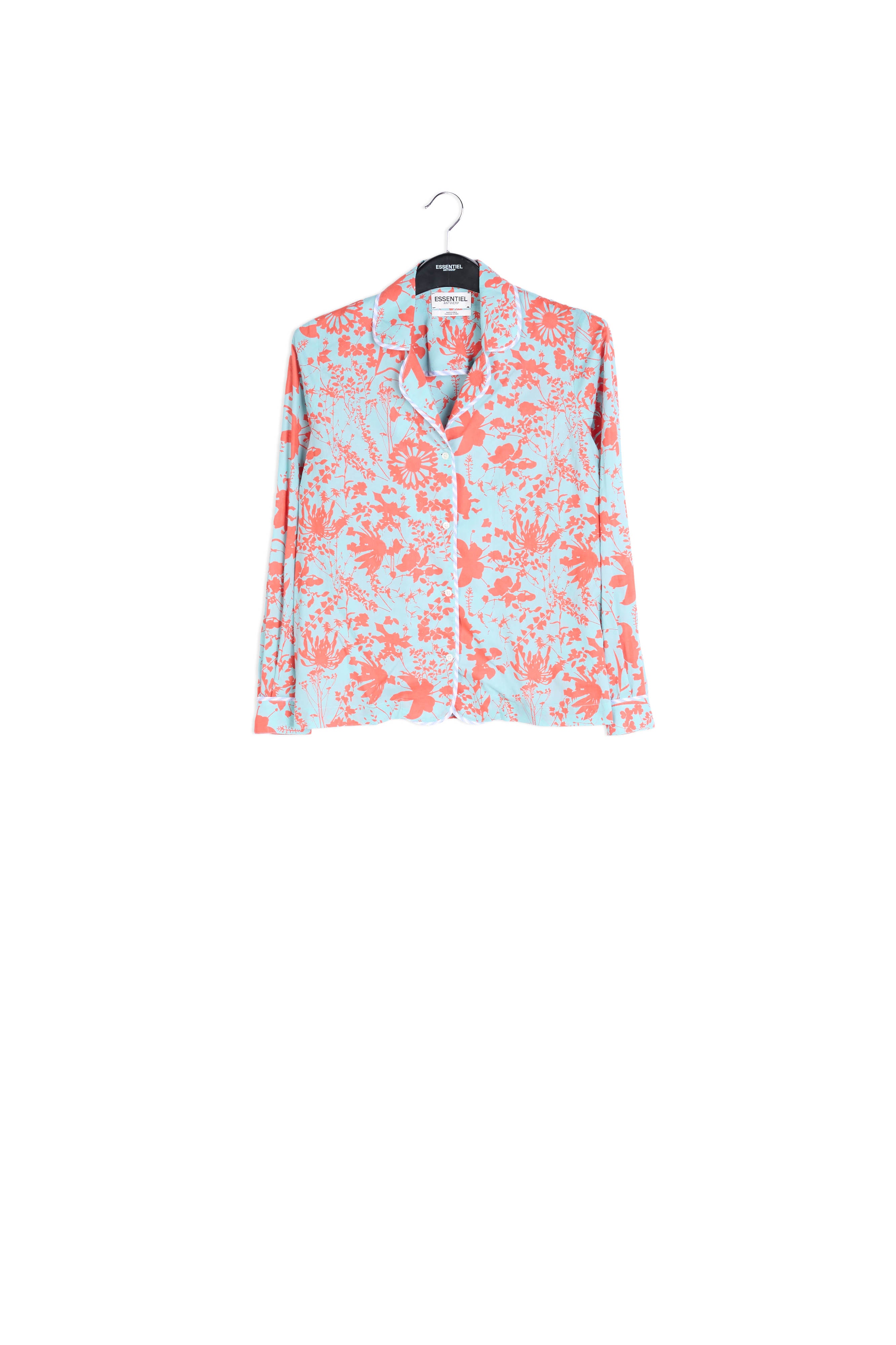 Vibrant green floral shirt RE—SSENTIEL | Essentiel second hand