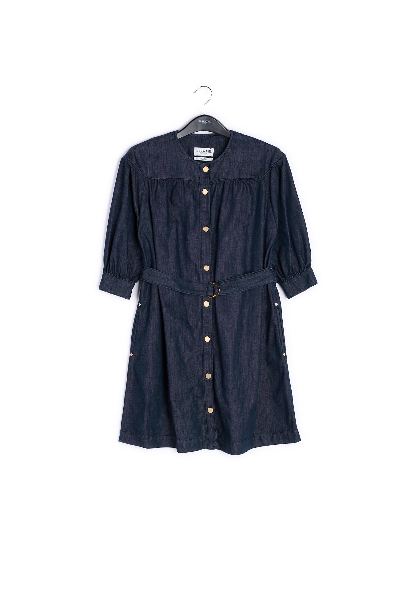 Donkerblauwe mini-jeansjurk RE—SSENTIEL | Essentiel second hand