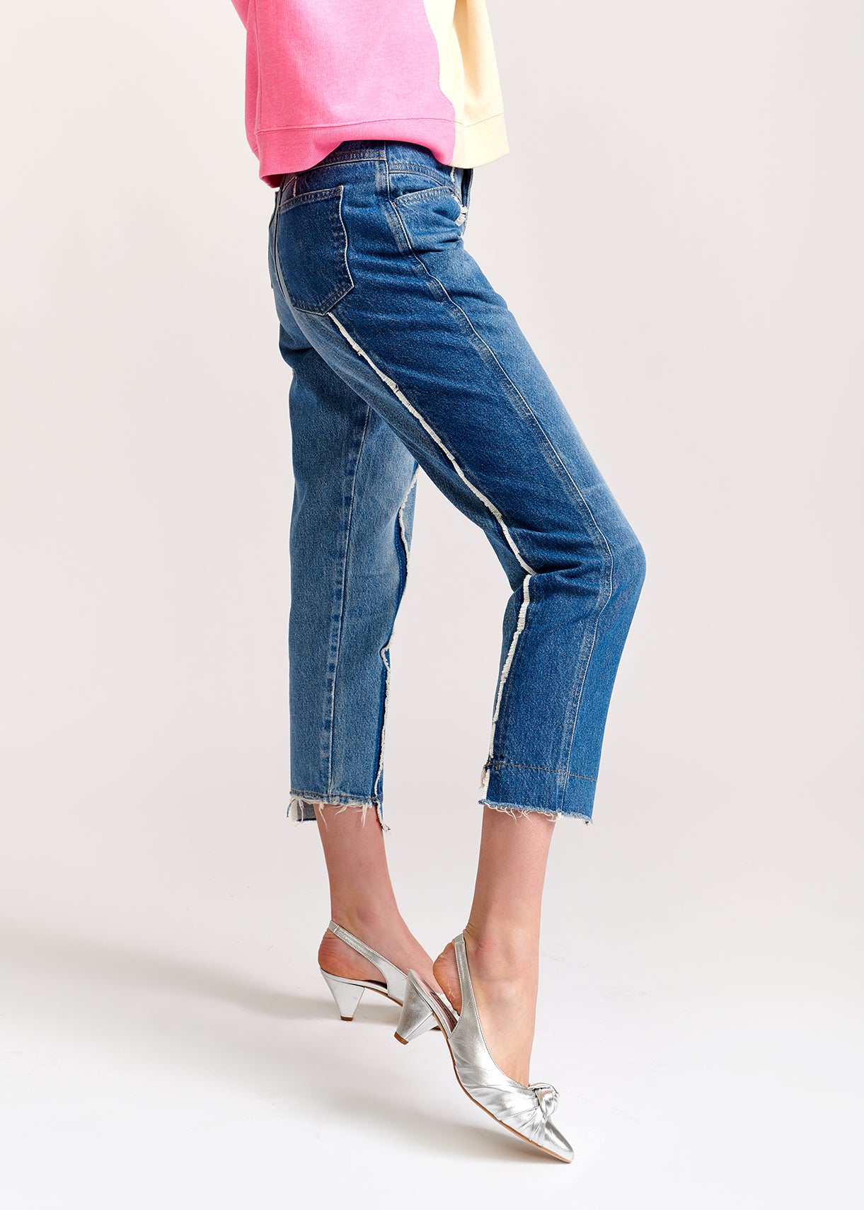 Jean boyfriend bicolore effiloché RE—SSENTIEL | Essentiel second hand