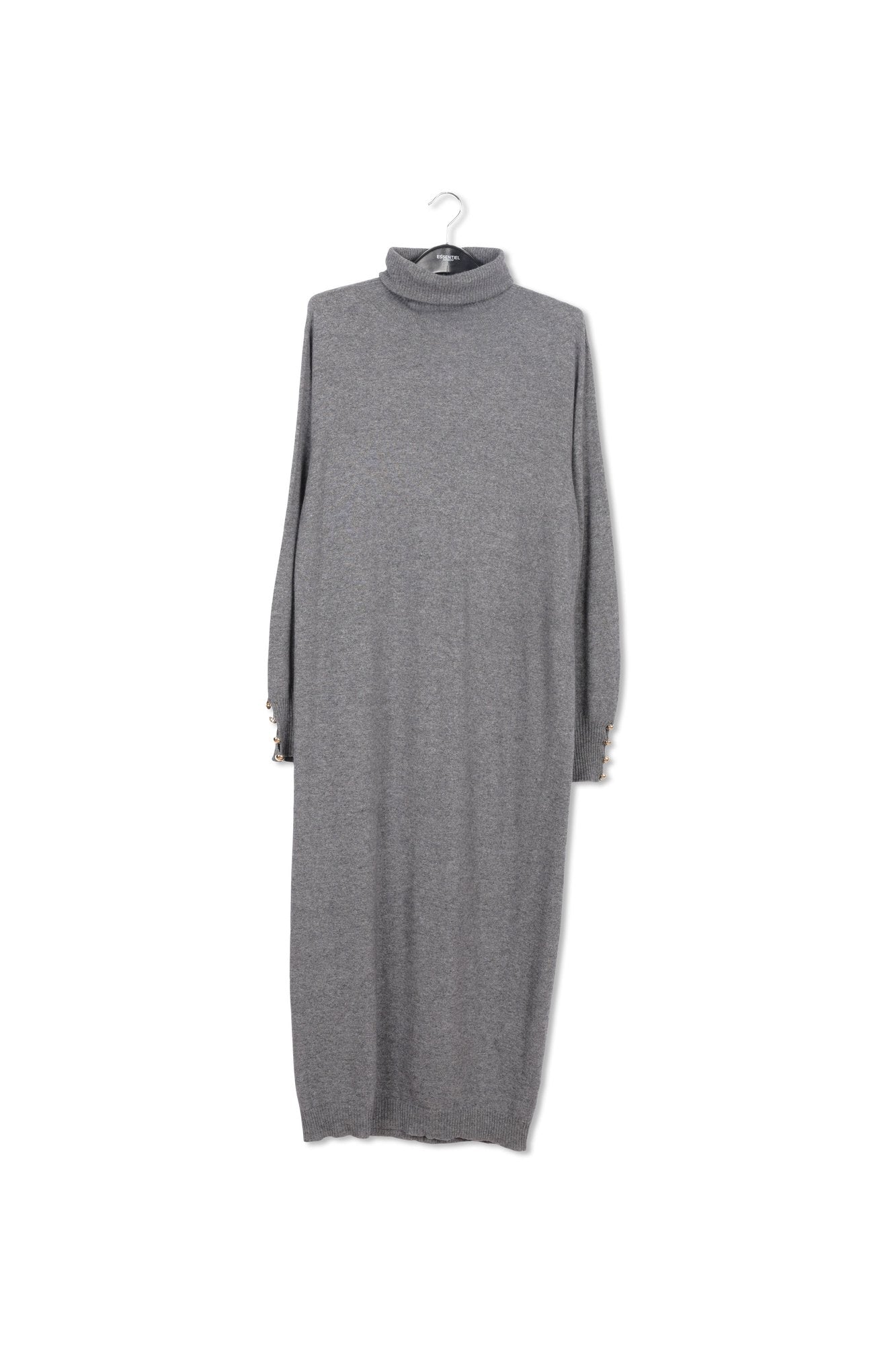 Grey turtleneck knit dress RE—SSENTIEL | Essentiel second hand